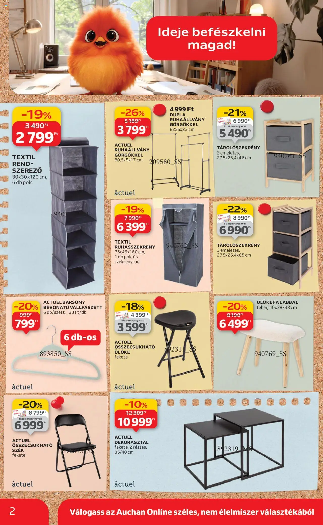 Auchan akciós ujság - amely érvényes a következő dátumtól: 21.08.2025 | Oldal: 2 | Termékek: Ruhásszekrény, Ülőke, Polc, Ruhaállvány