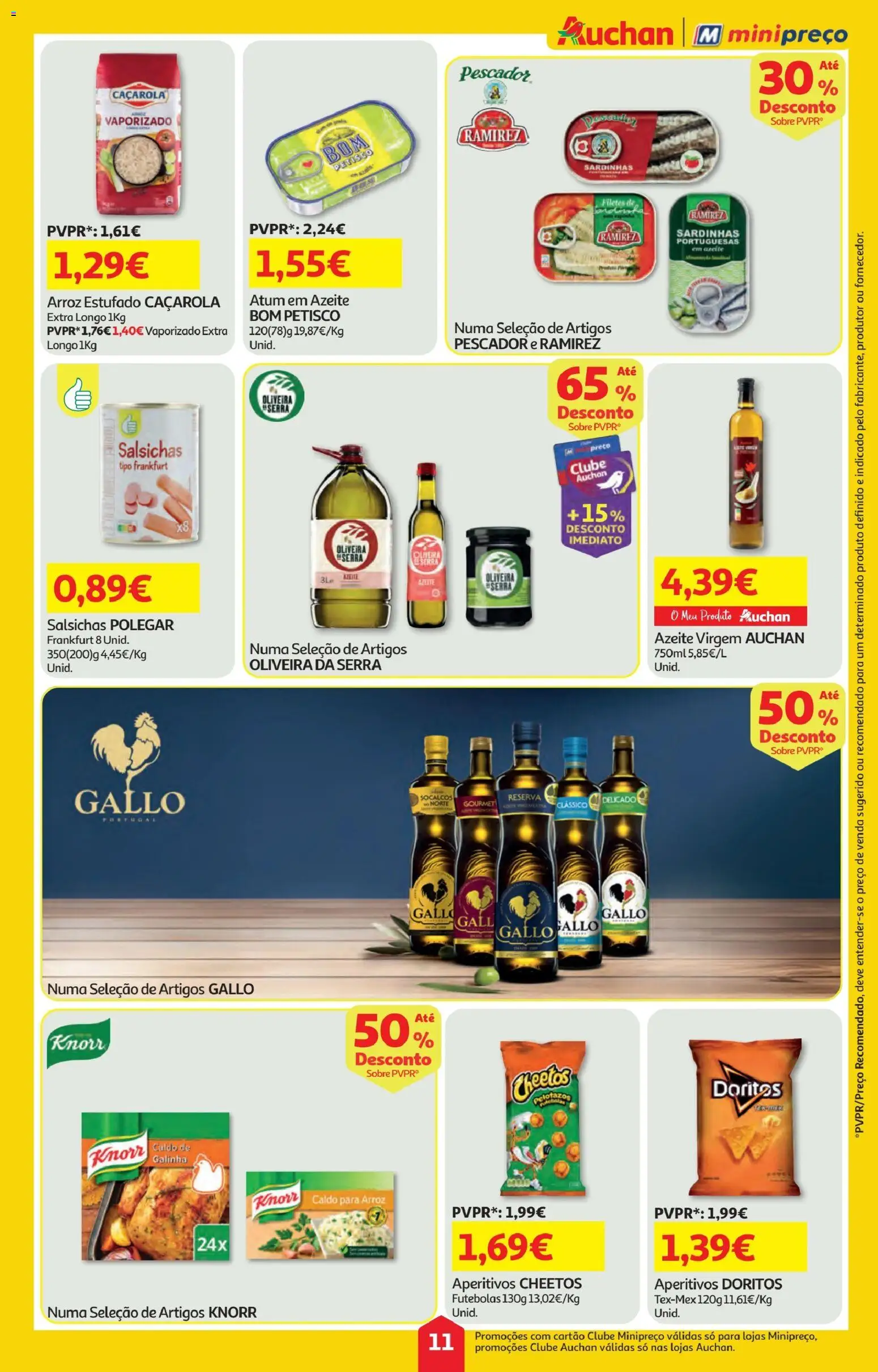 Minipreço folheto │ válido de 06.11.2025 | Página: 11 | Produtos: Azeite, Knorr, Sardinhas, Arroz