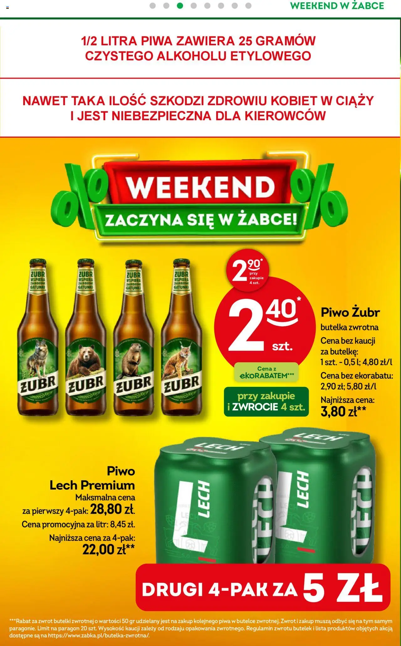 Żabka Gazetka - Weekendowe promocje od 12.09.2025 | Strona: 4 | Produkty: Piwo żubr, Piwo