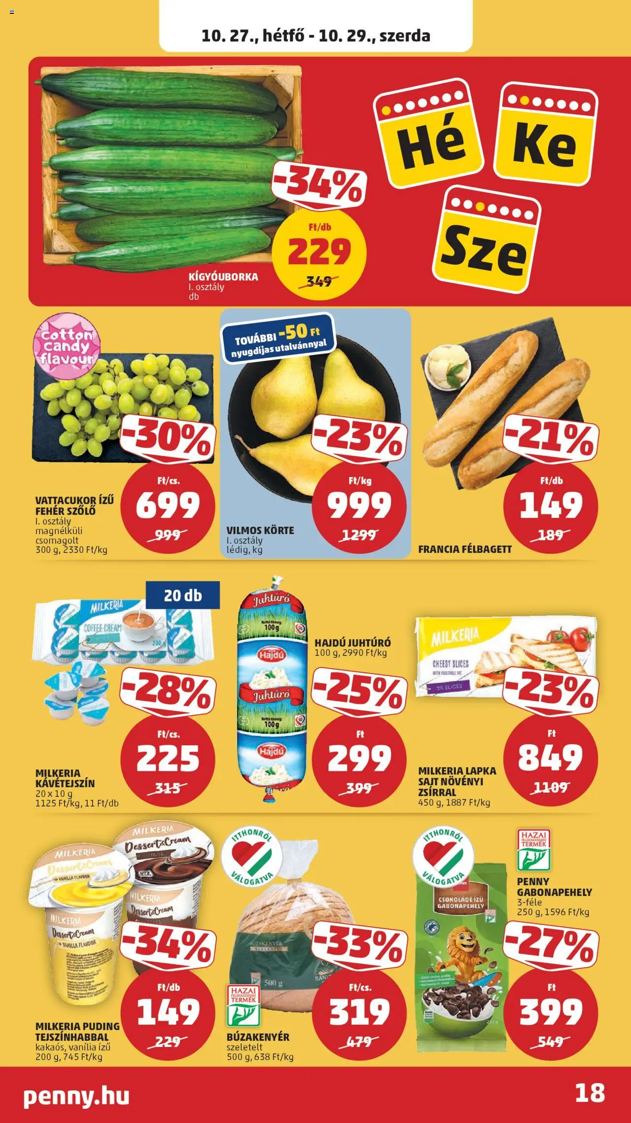 PENNY akciós ujság - amely érvényes a következő dátumtól: 22.10.2025 | Oldal: 24 | Termékek: Szőlő, Kígyóuborka, Csokoládé, Juhtúró