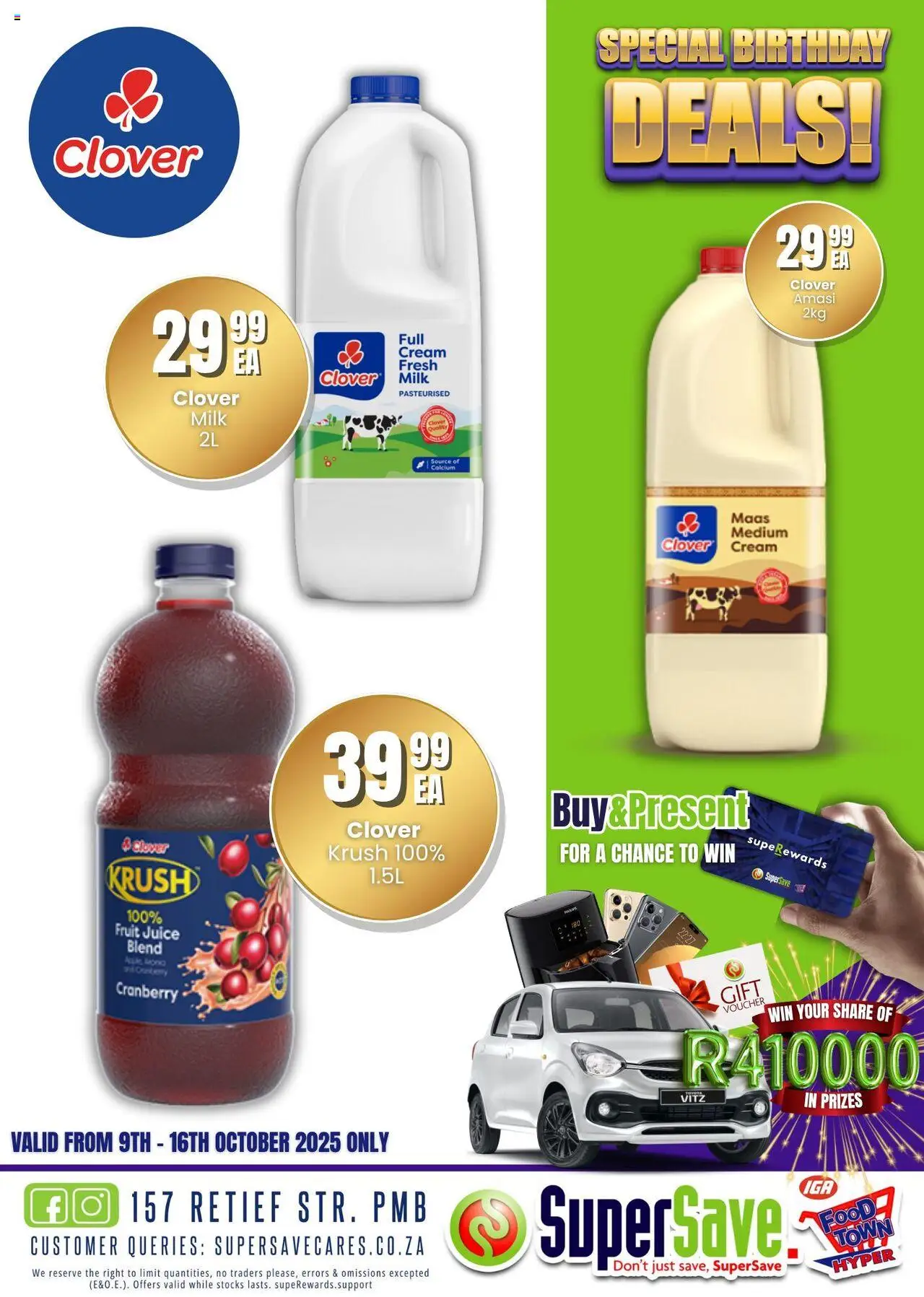 New Super Save catalogue – valid from 09.10.2025 | Page: 14 | Products: Milk, Juice, Cream, Fruit