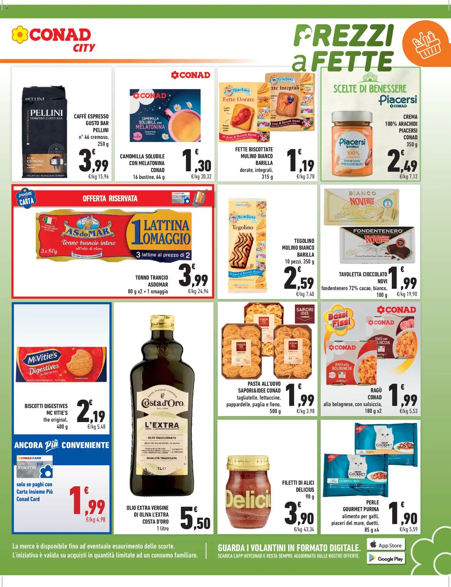 Volantino Conad del 23.01.2026 | Pagina: 3 | Prodotti: Cioccolato, Tagliatelle, Biscotti, Pesca