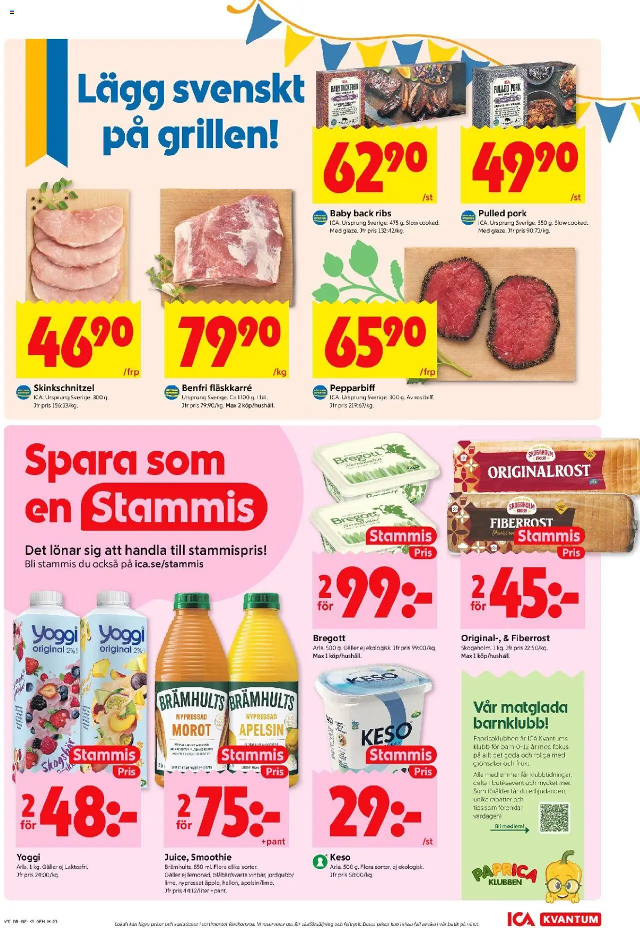 ICA Kvantum reklamblad aktuell från 04.08.2025 | Sida: 3 | Produkter: Galler, Bregott, Morot, Keso