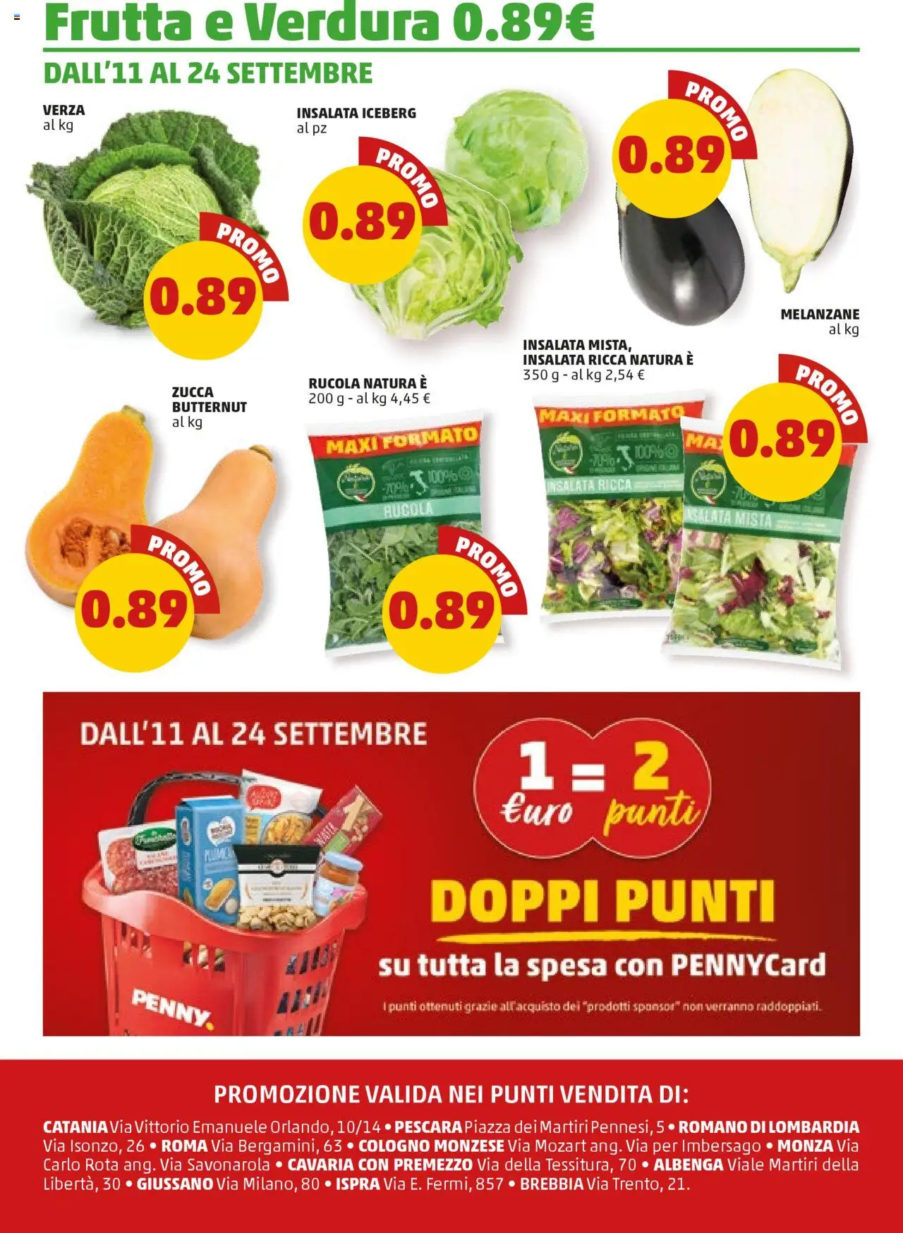 Volantino PENNY del 11.09.2025 | Pagina: 22 | Prodotti: Rucola, Insalata, Zucca, Melanzane
