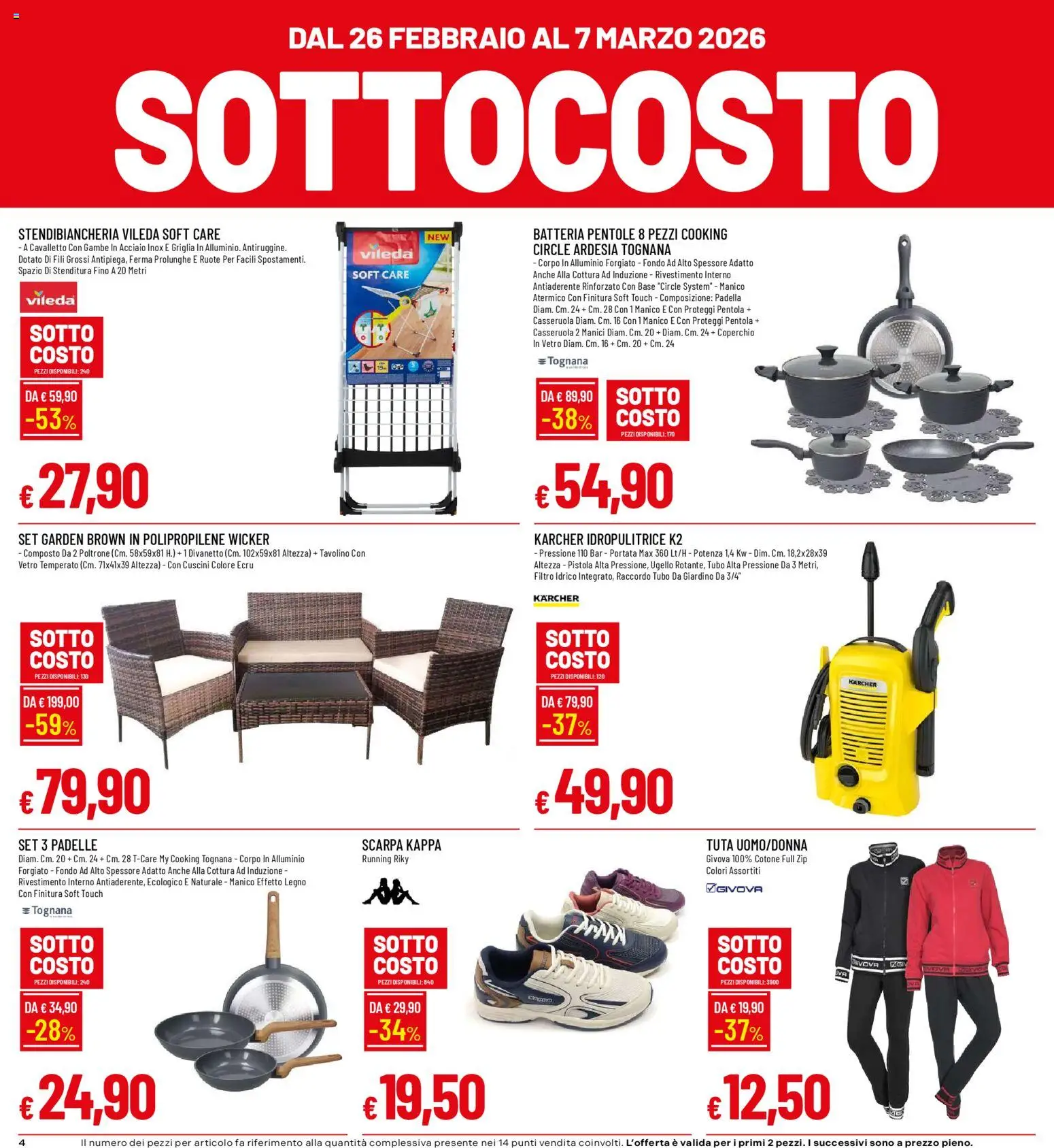 Volantino Famila del 26.02.2026 | Pagina: 4 | Prodotti: Stendibiancheria, Padella, Alluminio, Batteria