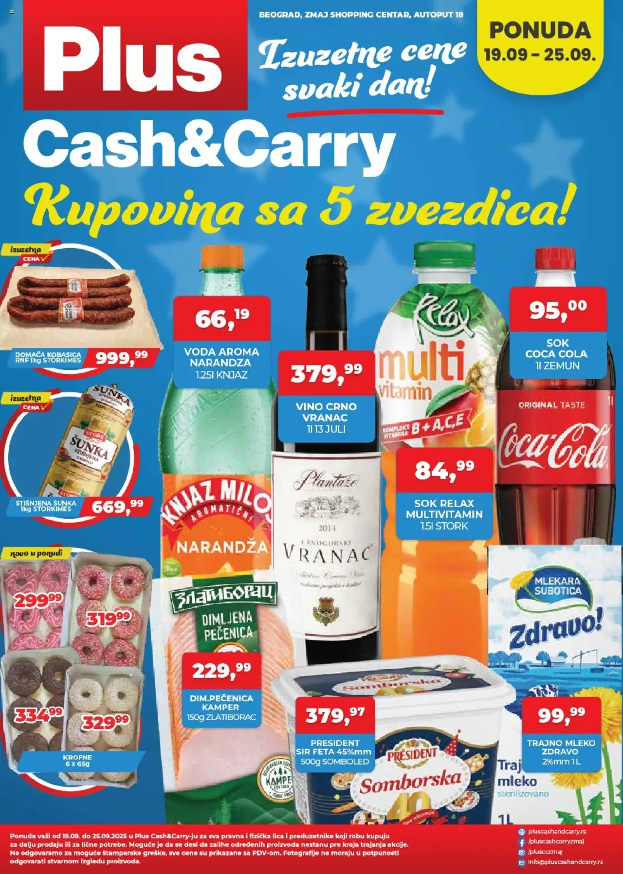 Plus Cash & Carry katalog - važi od 19.09.2025 | Strana: 1 | Proizvode: Coca Cola, Vranac, Voda, Sok