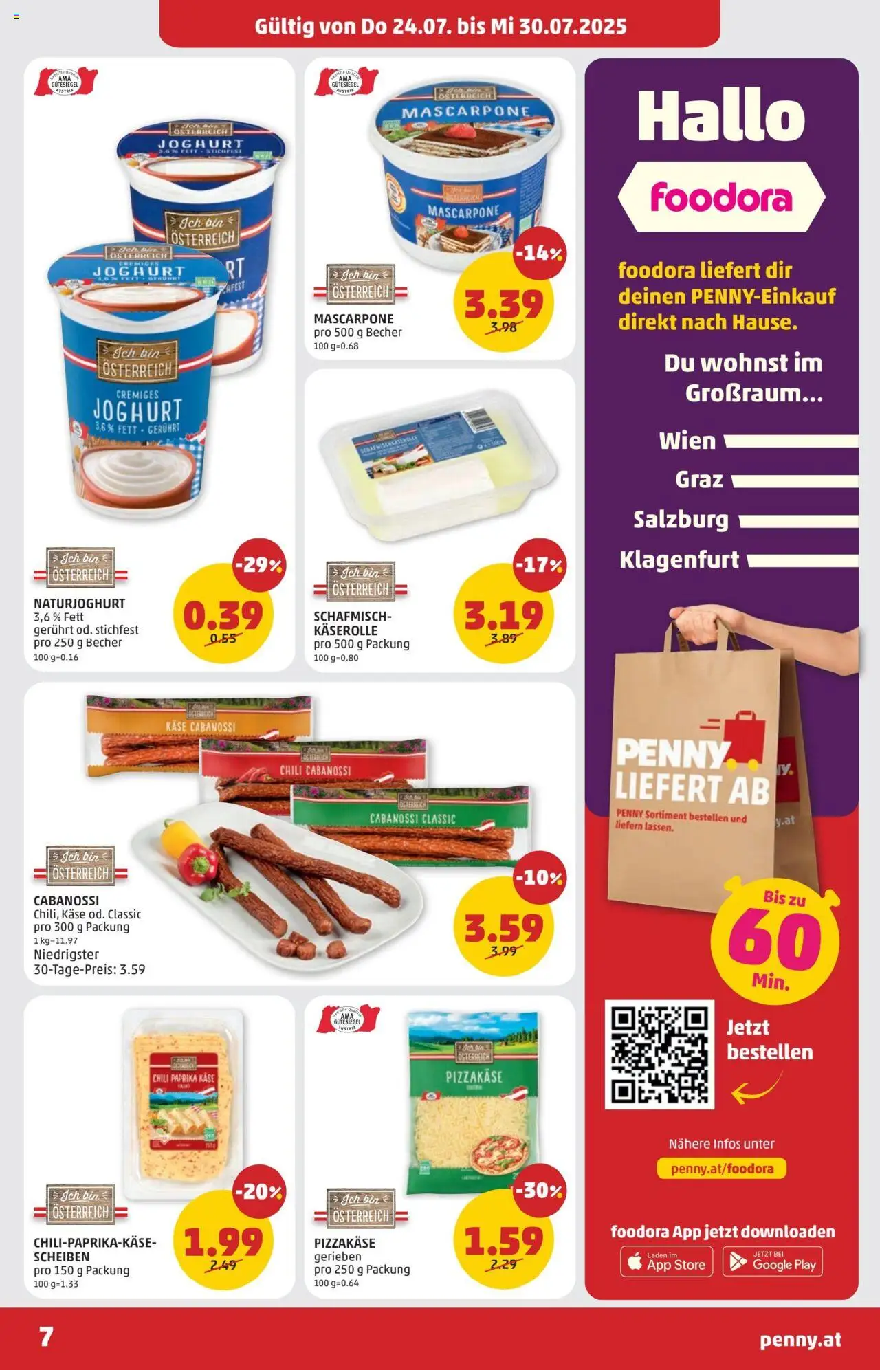 Penny Markt - Eröffnung in 1140 Wien gültig ab 24.07.2025 | Seite: 7 | Produkte: Chili, Käse, Joghurt