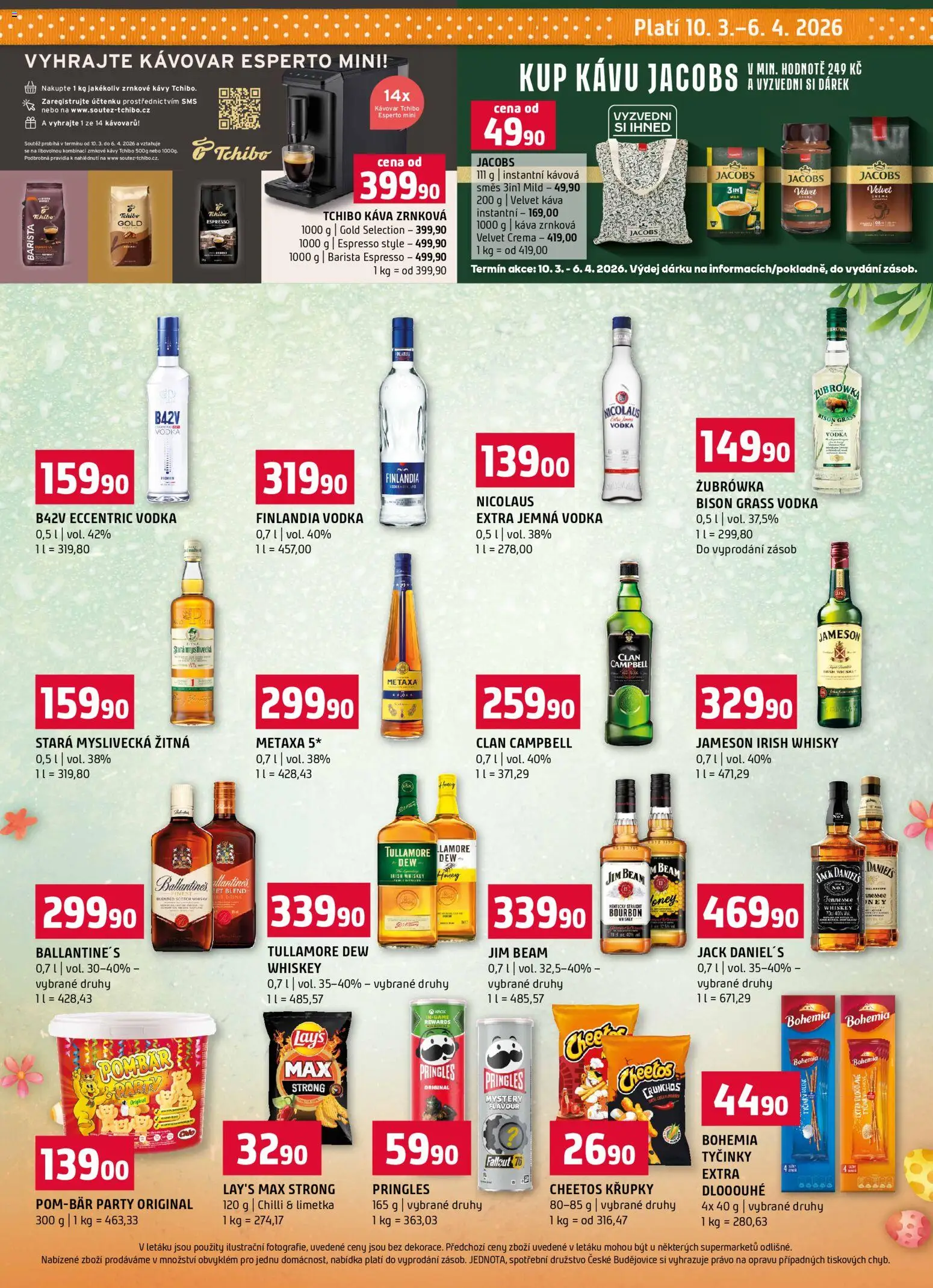 Terno leták - Jarní speciál od 10.03.2026 | Strana: 12 | Produkty: Finlandia vodka, Jacobs, Lay's, Tullamore Dew