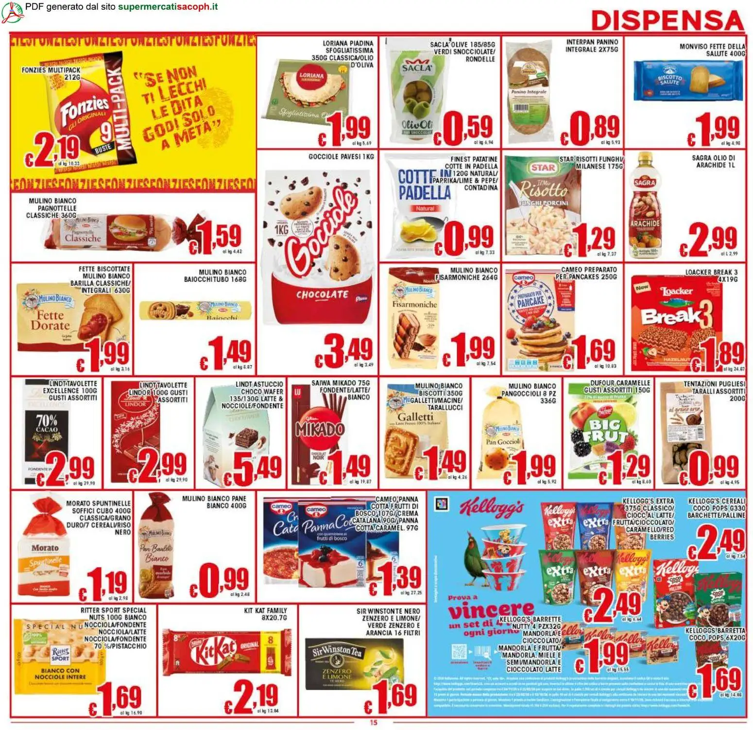 Volantino Sacoph del 06.03.2026 | Pagina: 15 | Prodotti: Cioccolato, Patatine, Nocciole, Padella
