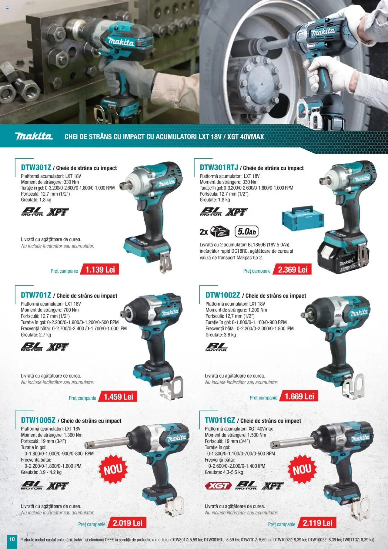 Noul catalog Makita – valabil de la 01.10.2025 | Pagină: 10 | Produse: Valiză, Curea, Încărcător, Peluş Köpek Yatağı