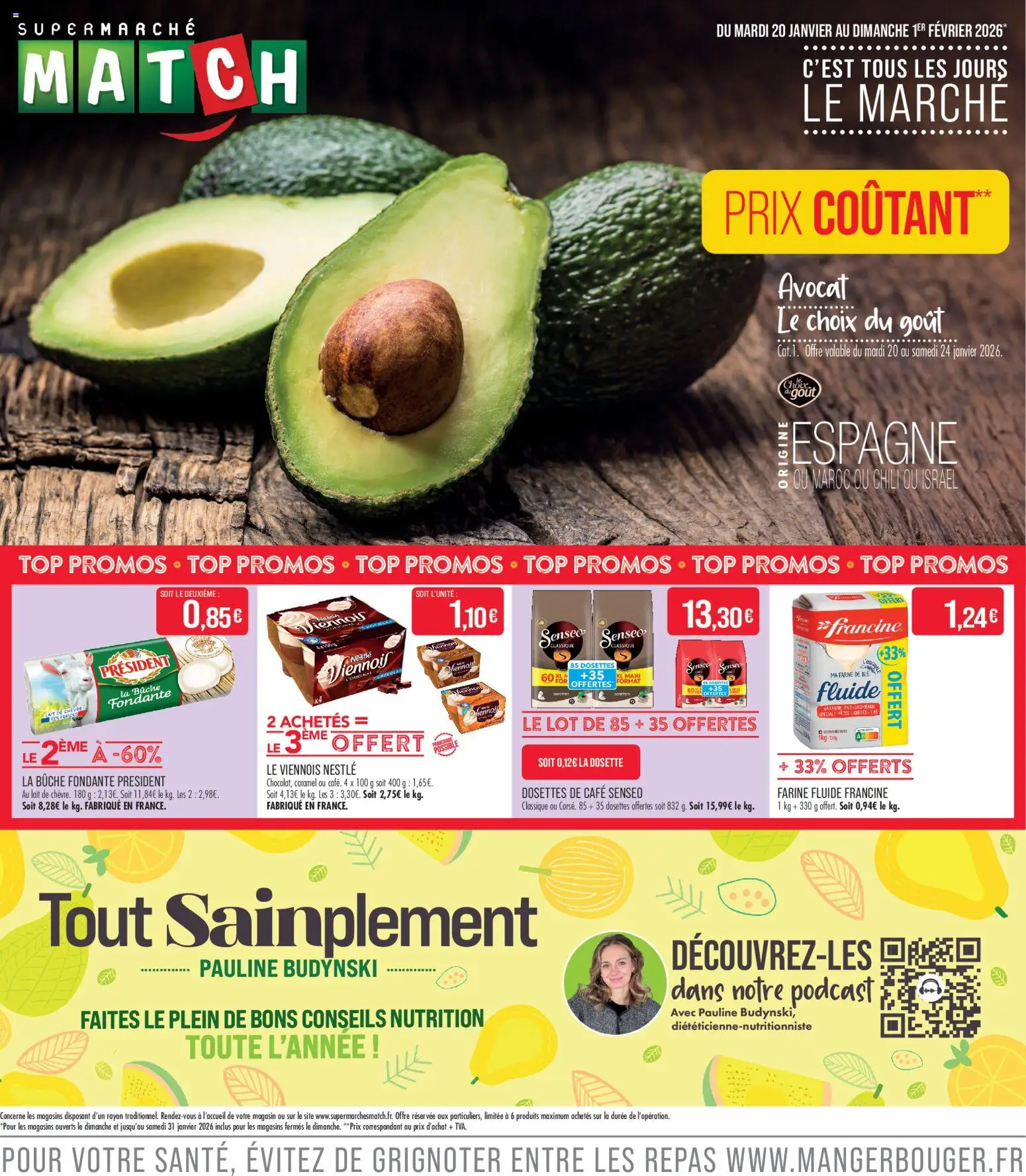 {H1} | Page: 1 | Produits: Avocat, Farine, Lait, Café