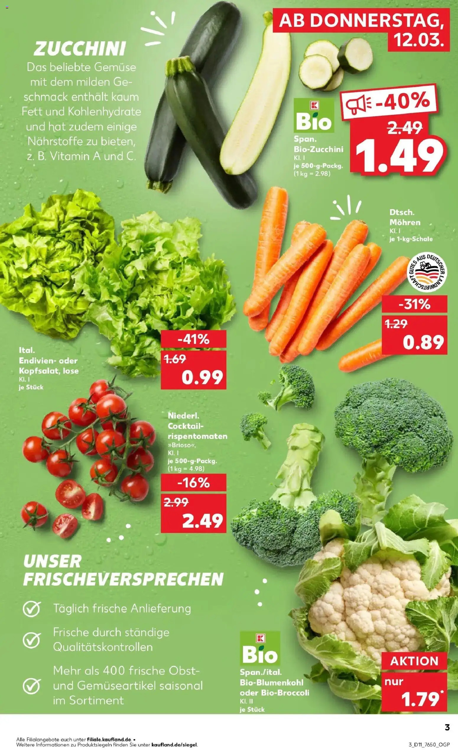Kaufland Prospekt Vöhringen	 – gültig ab 12.03.2026 | Seite: 3 | Produkte: Mohren, Gemüse, Obst, Zucchini