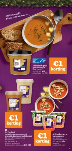AH Excellent tomaat-mascarponesoep of knolselderijsoep met truffelsmaak, Bijv. tomaat-mascarponesoep Beker 590 ml - Voorbeeld van een folder van Albert Heijn, geldig van 16.12.2025 | Pagina: 5