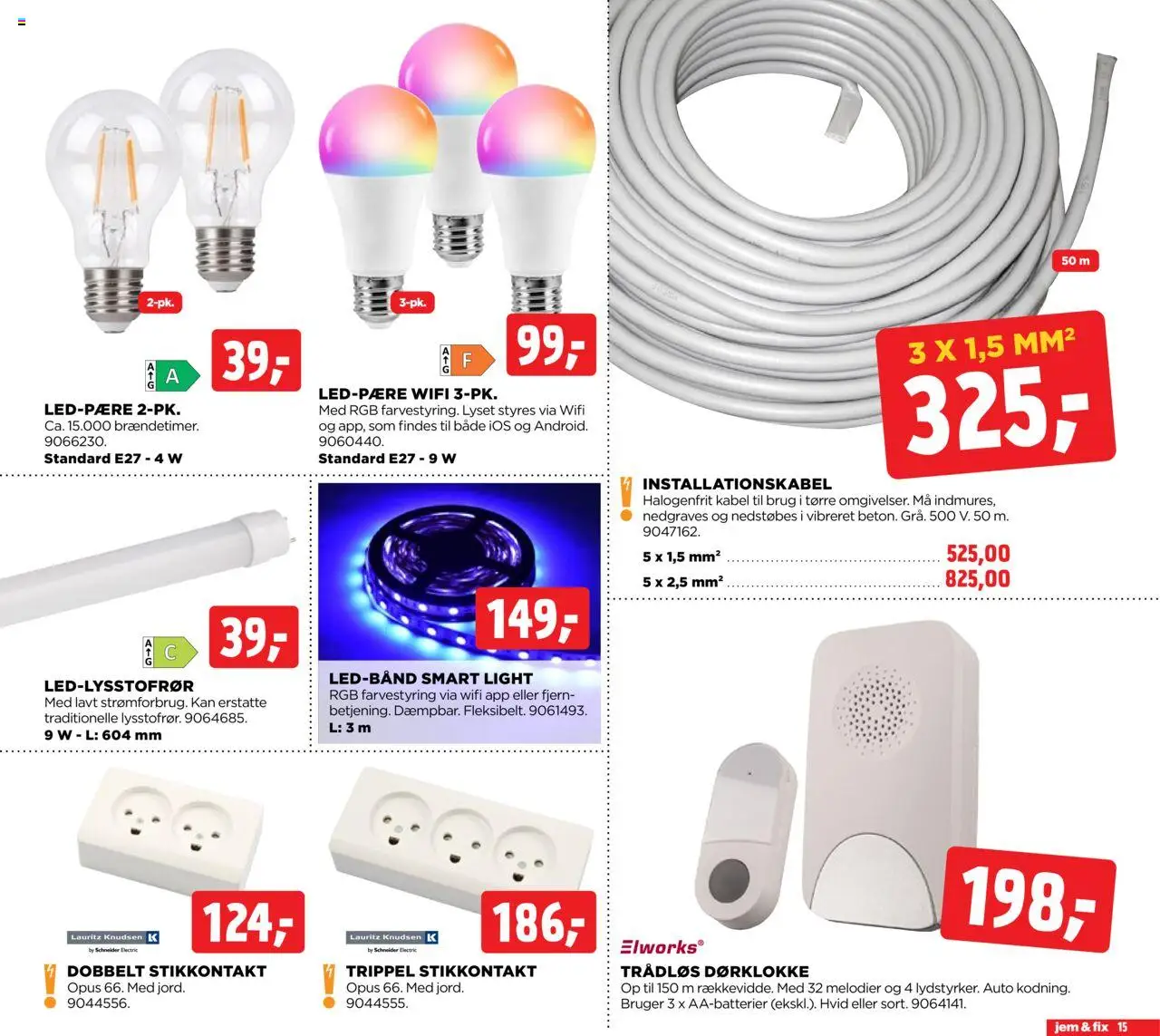Jem & fix tilbudsavis – gyldig fra 19.10.2025 | Side: 15 | Produkter: Stikkontakt, Søm, Kabel