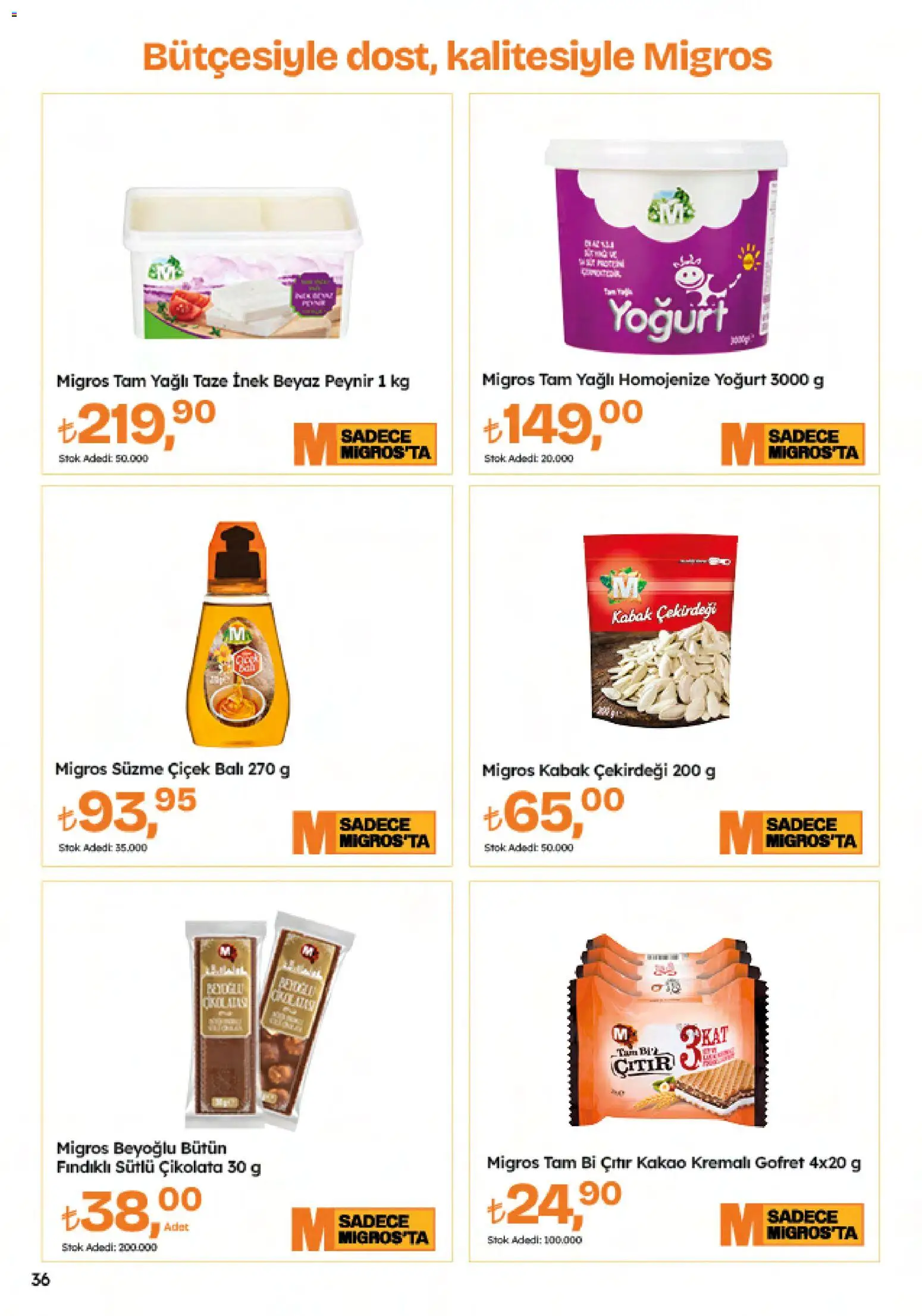 Migros Katalog - 5M Migroskop Dijital - 26.03.2026 tarihinden itibaren geçerlidir | Sayfa: 36 | Ürünler: Kabak, Peynir, Yoğurt, Çikolata