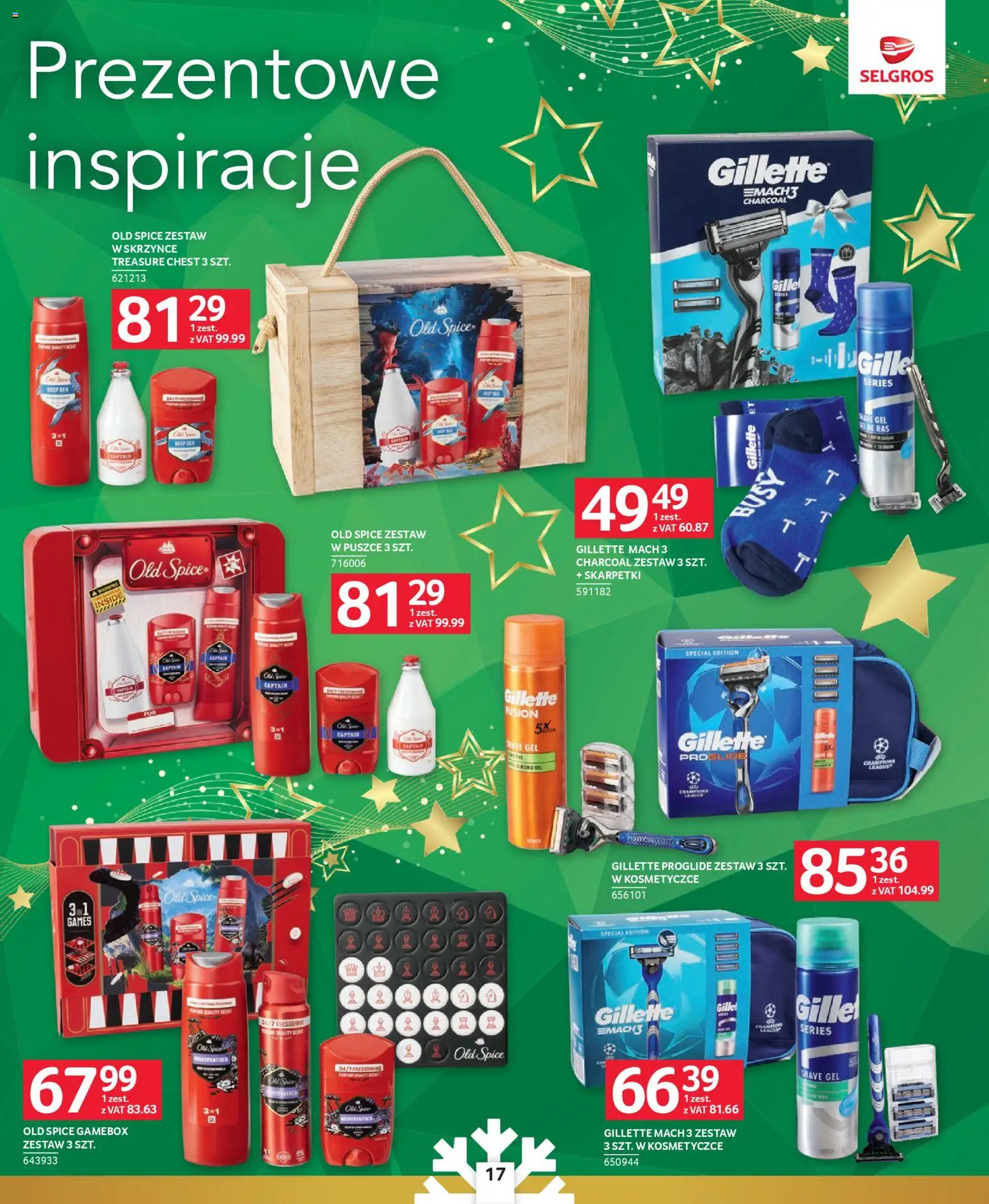 Selgros cash&carry Gazetka - Prezenty od 04.12.2025 | Strona: 13 | Produkty: Gillette, Skarpetki, Old spice