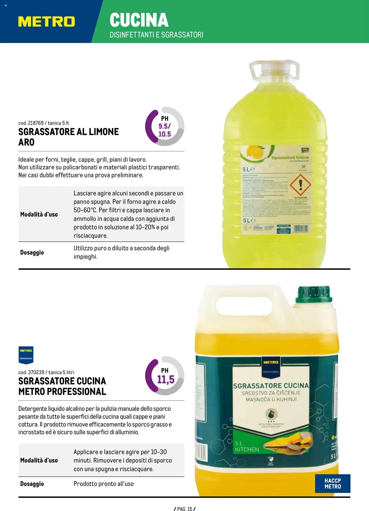 Volantino Metro del 07.01.2026 | Pagina: 15 | Prodotti: Detergente, Sgrassatore, Acqua, Limone