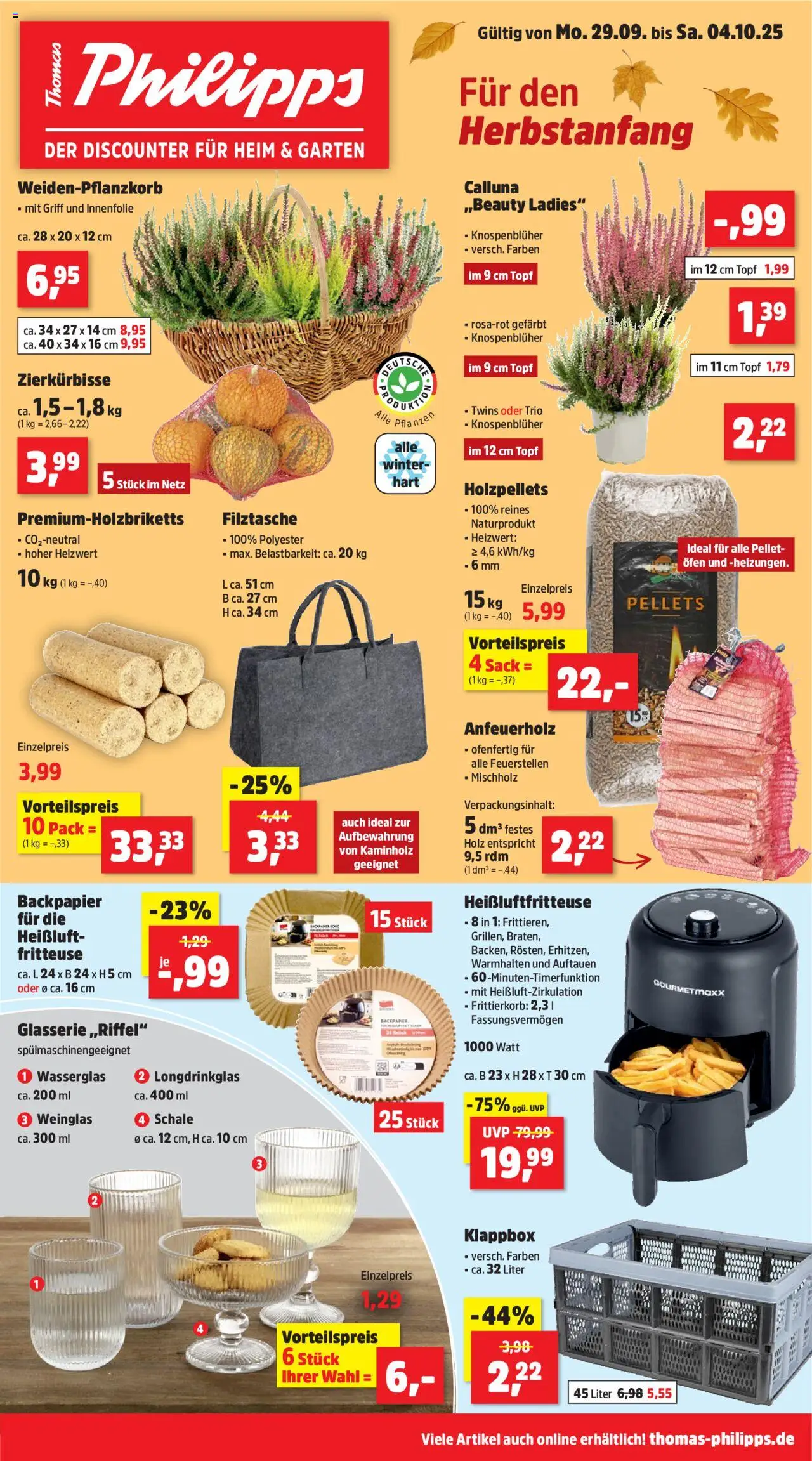Thomas Philipps Prospekt – gültig ab 29.09.2025 | Seite: 1 | Produkte: Ofen, Fritteuse, Heißluftfritteuse