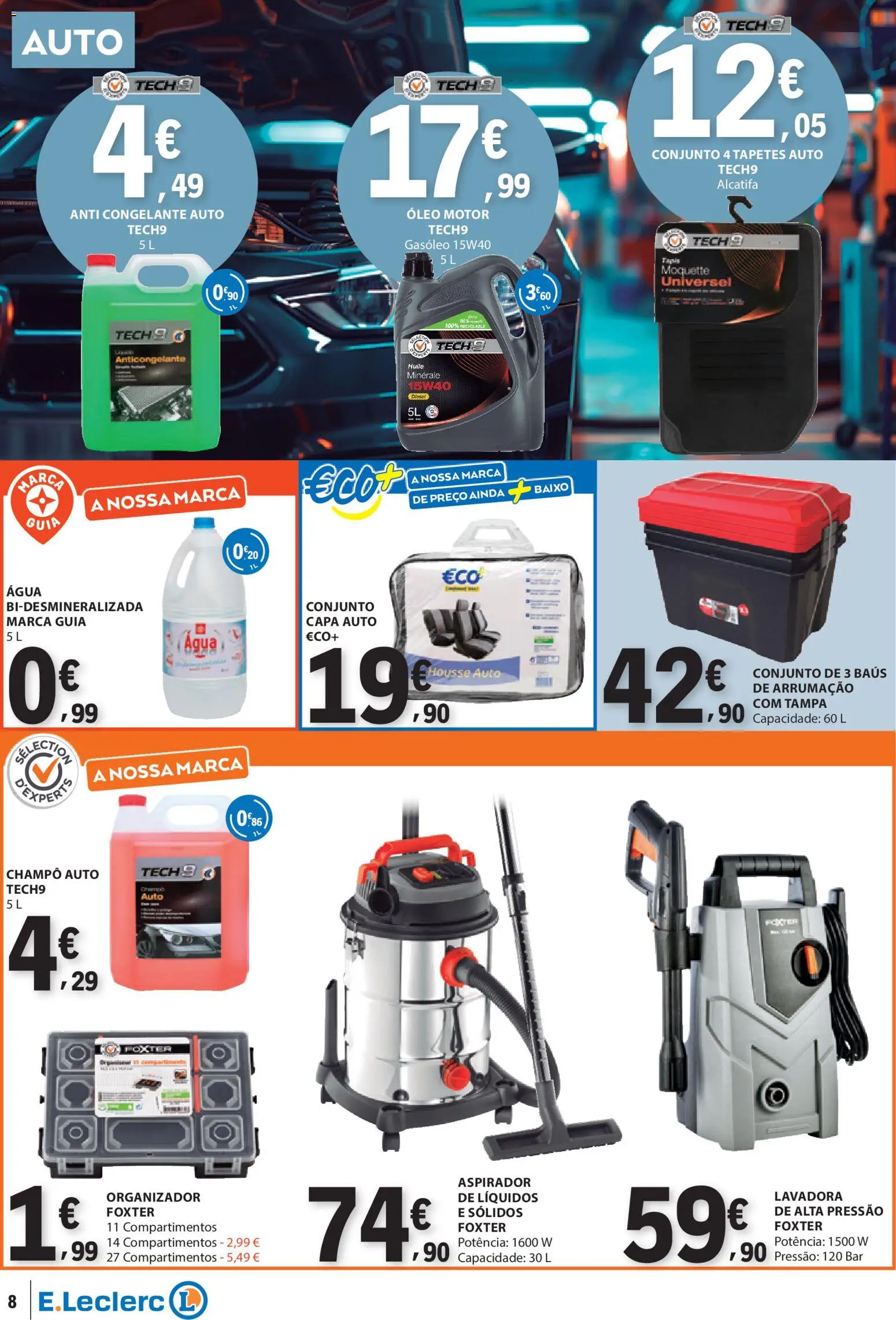 E.Leclerc folheto Não Alimentar │ válido de 15.01.2026 | Página: 8 | Produtos: Agua, Aspirador, Óleo, Organizador
