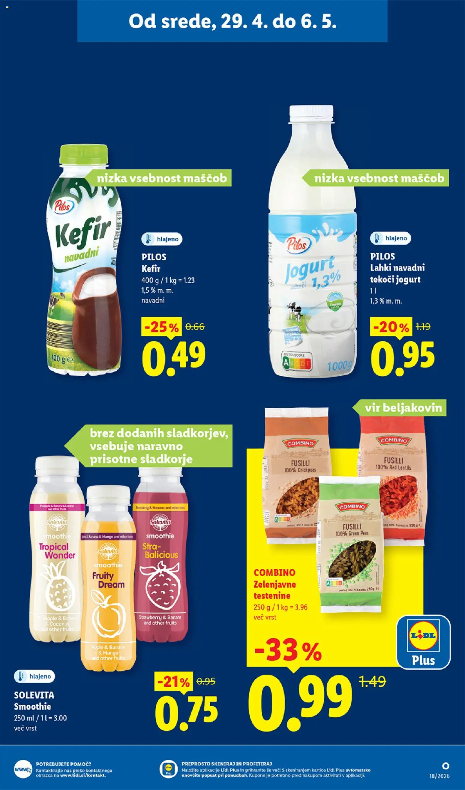 Novi Lidl katalog ponudbe – veljaven od 29.04.2026 | Stran: 13 | Izdelki: Kefir, Jogurt, Testenine, Mango