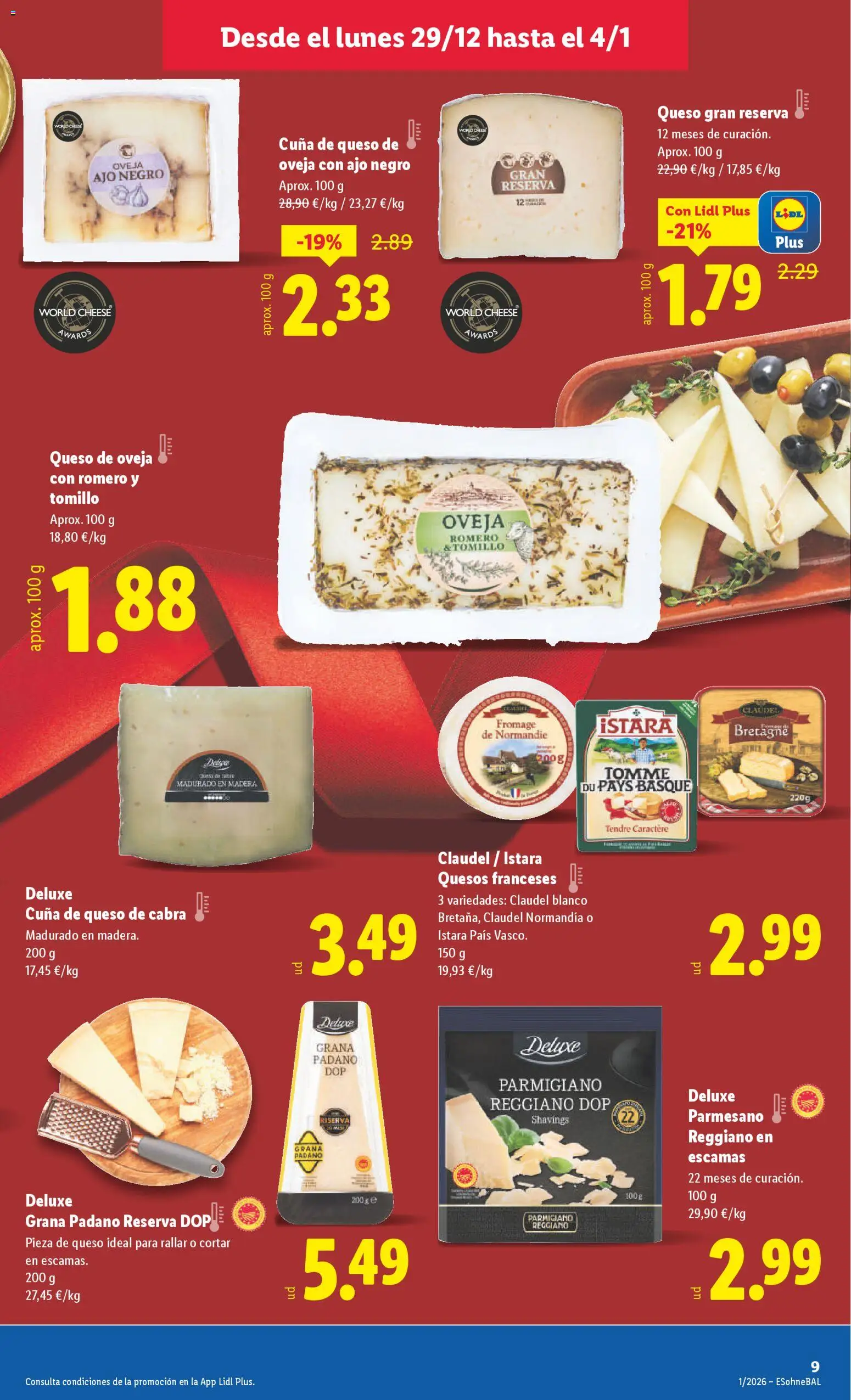 Lidl folleto │ válido desde el 29.12.2025 | Página: 9 | Productos: Queso de oveja, Queso, Cuna