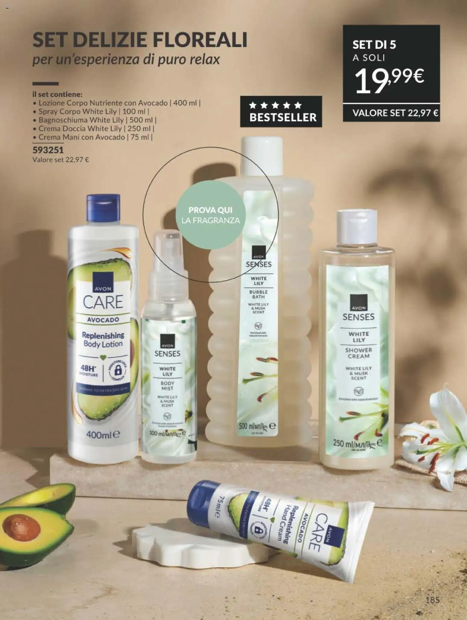 Volantino Avon del 01.04.2026 | Pagina: 185 | Prodotti: Crema, Bagnoschiuma, Doccia, Fragranza