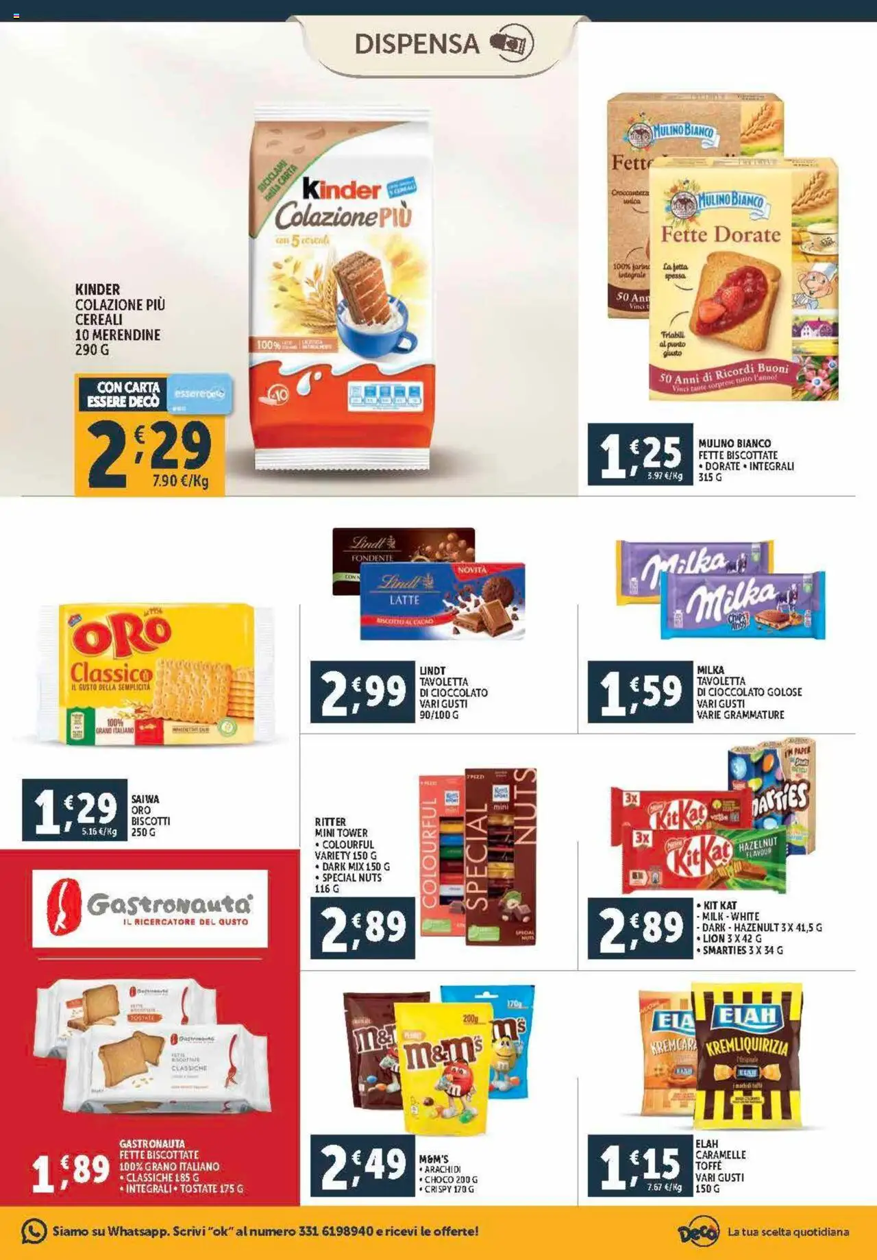 Volantino Decò del 12.09.2025 | Pagina: 11 | Prodotti: Cioccolato, Caramelle, Cereali, Merendine