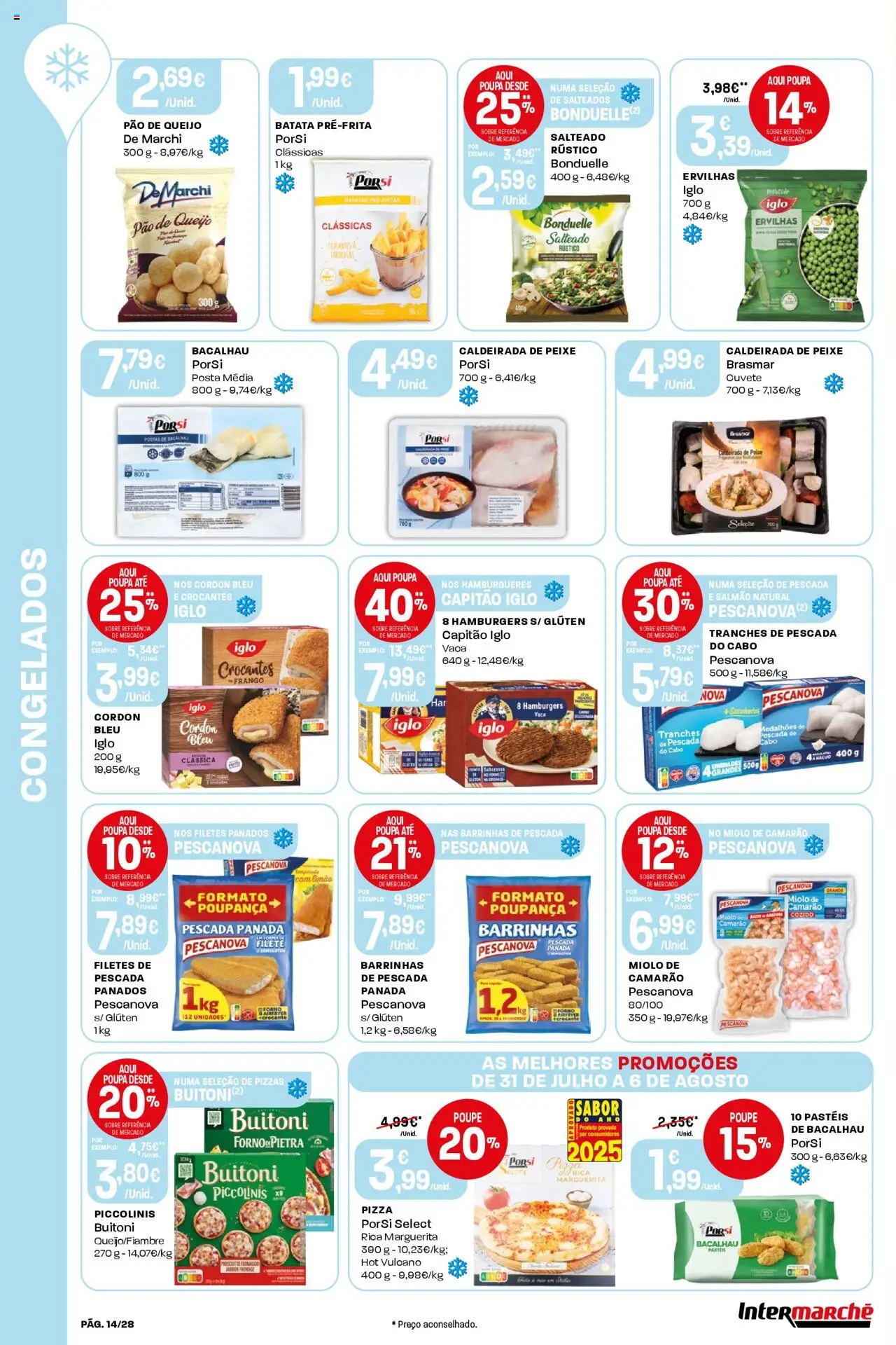 Intermarché folheto │ válido de 31.07.2025 | Página: 14 | Produtos: Forno, Salmão, Queijo, Peixe