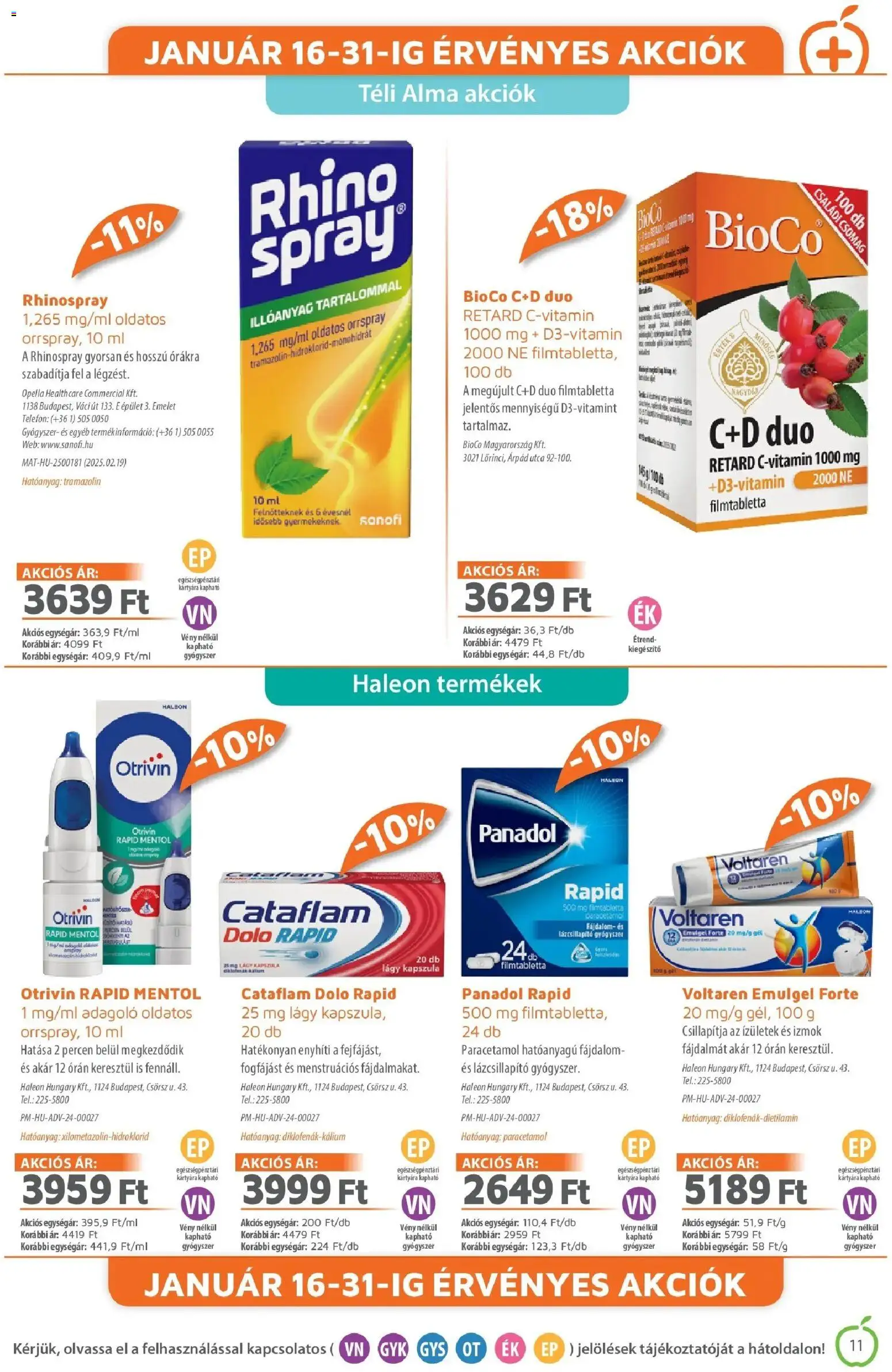 Alma Gyógyszertárak akciós ujság - amely érvényes a következő dátumtól: 01.01.2026 | Oldal: 11 | Termékek: Alma