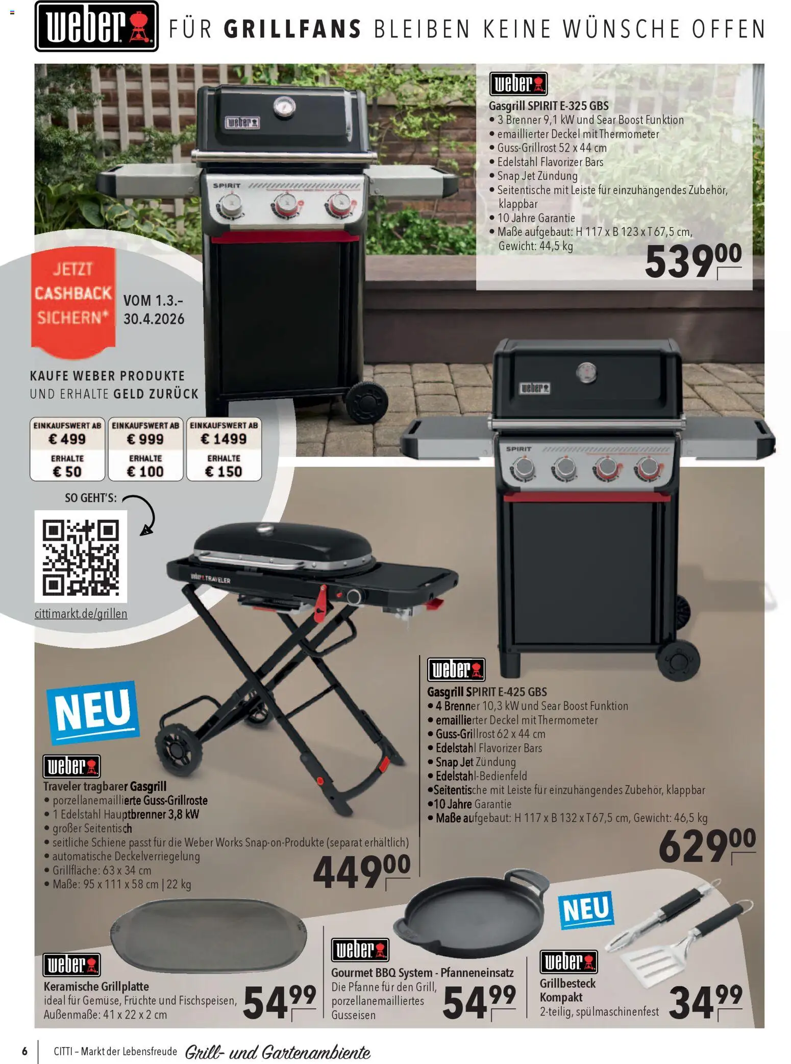 CITTI Markt Grill- und Gartenambiente – gültig ab 18.03.2026 | Seite: 6 | Produkte: Gewicht, Grill, Thermometer