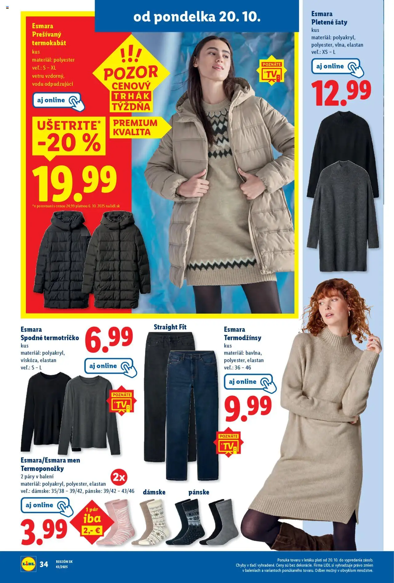 Nové Lidl akcie – leták je platný od 20.10.2025 | Strana: 50 | Produkty: Šaty