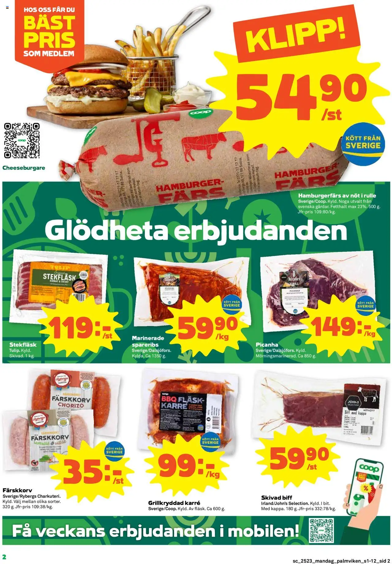 Stora Coop reklamblad aktuell från 02.06.2025 | Sida: 2 | Produkter: Grill, Kappa, Vitlök, Chorizo