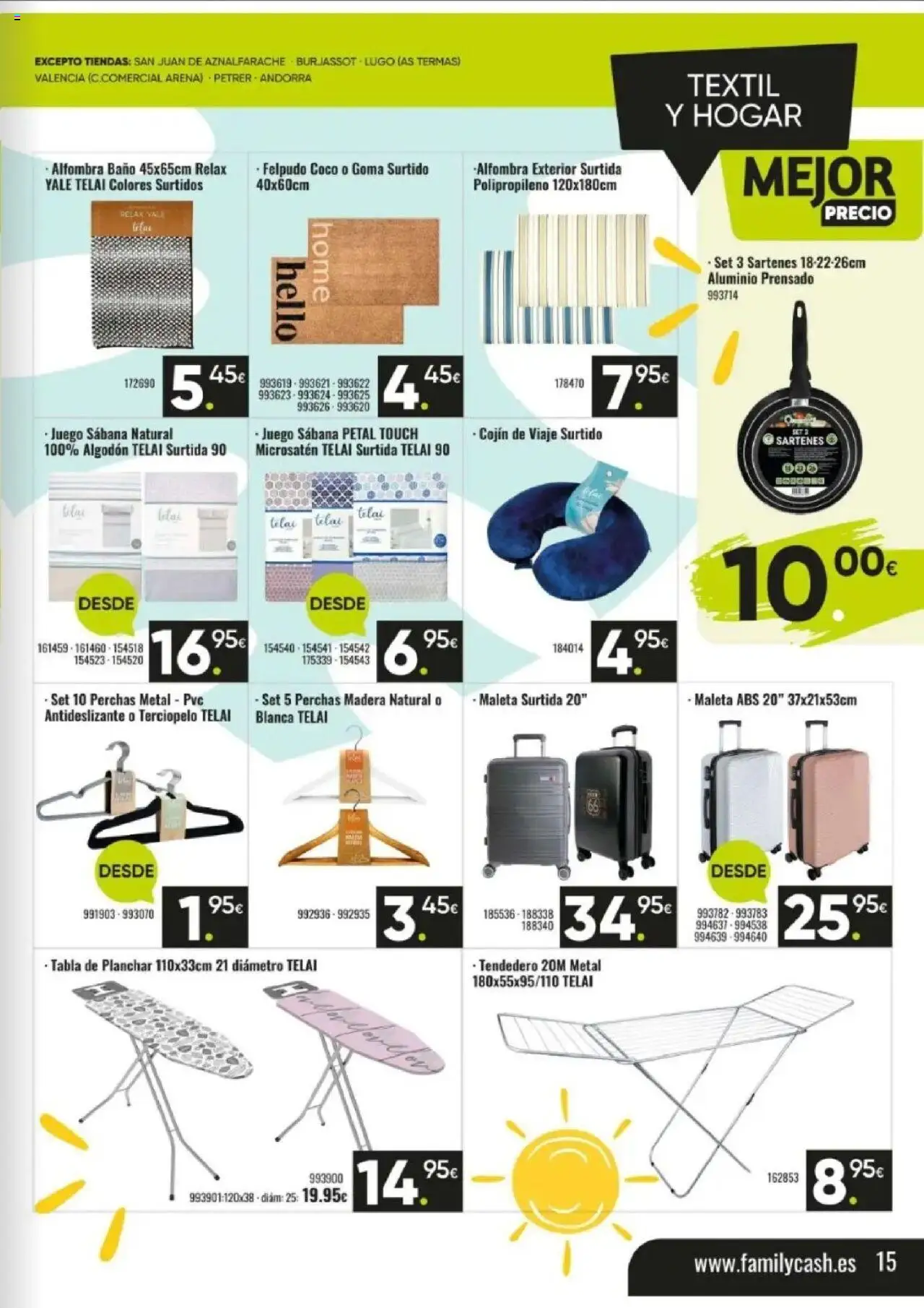 Family Cash folleto │ válido desde el 11.08.2025 | Página: 15 | Productos: Maleta, Τυρόπιτα, Cojín, Felpudo