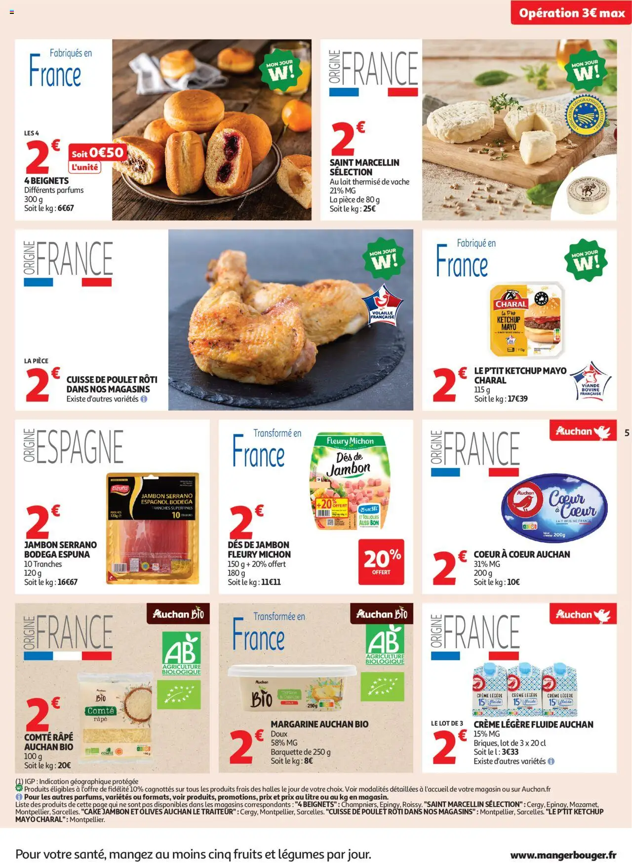  | Page: 5 | Produits: Jambon serrano, Jambon, Crème, Viande bovine