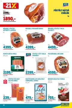 Metro - Élelmiszer és Szezonális katalógus 2025/12 - amely érvényes a következő dátumtól: 01.12.2025 | Oldal: 19 | Termékek: Virsli, Tarja, Füstölt tarja, Sonka