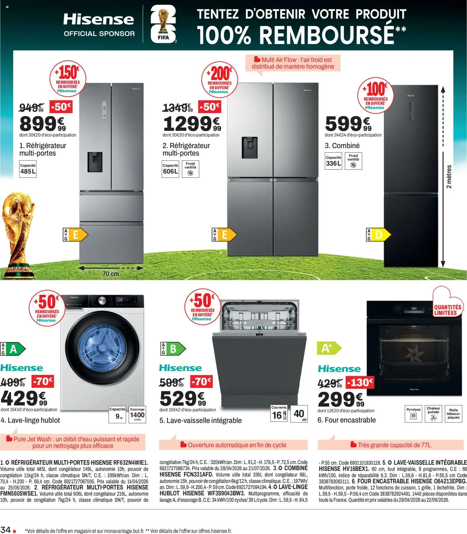 {H1} | Page: 34 | Produits: Réfrigérateur, Congélateur, Four, Porte