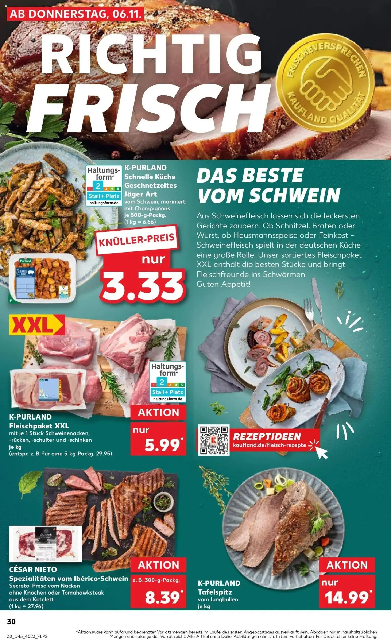 Kaufland prospekt Strausberg	 – gültig ab 10.11.2025 | Seite: 30 | Produkte: Tafelspitz, Küche, Champignons, Schweinefleisch