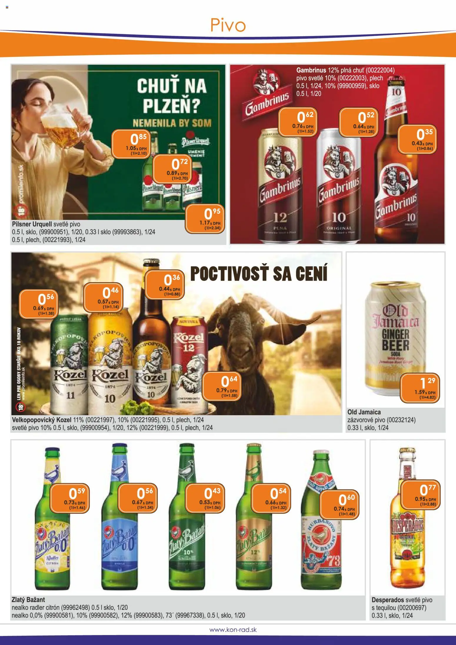 Nové KON - RAD akcie – leták je platný od 01.05.2026 | Strana: 22 | Produkty: Pivo, Desperados, Radler, Gambrinus