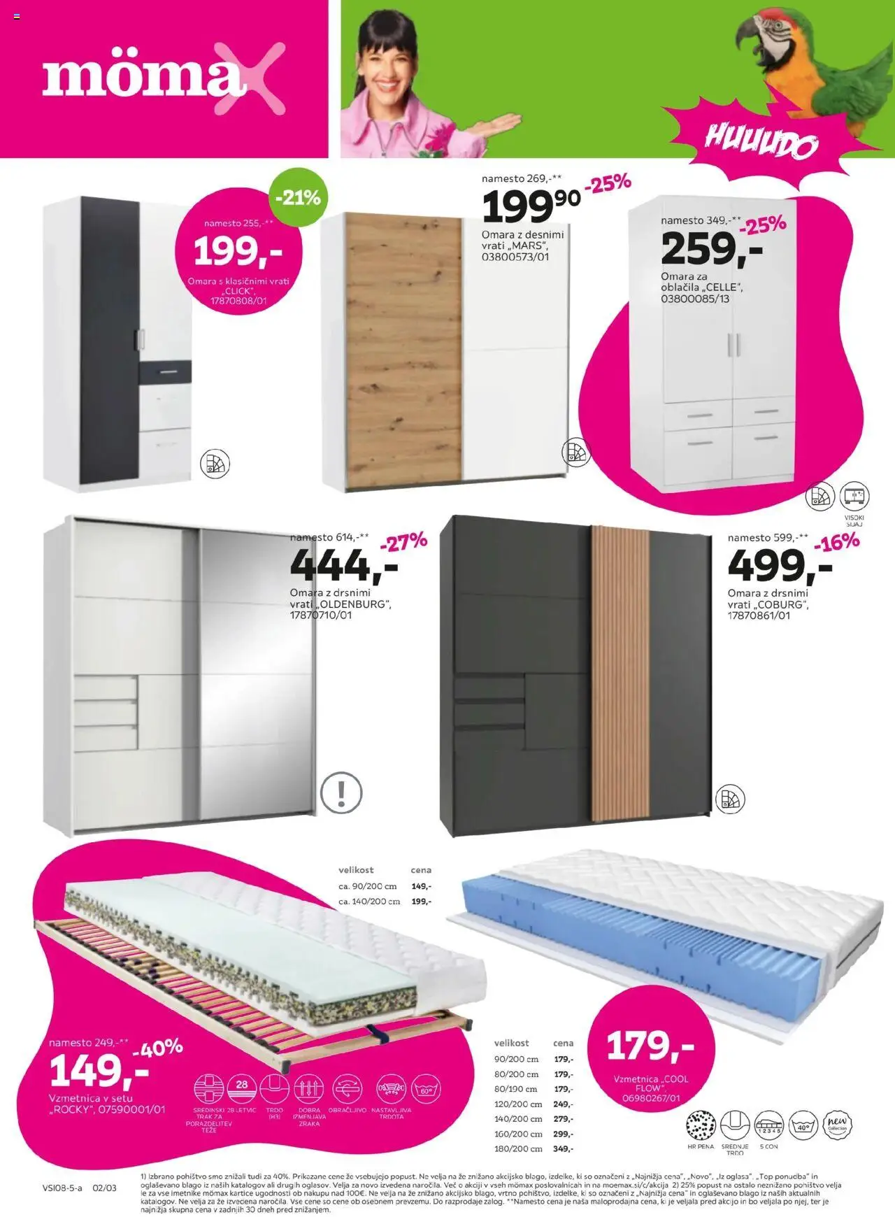 Mömax katalog │ velja od 04.08.2025 | Stran: 2 | Izdelki: Pohištvo, Vzmetnica, Omara, Oblacila