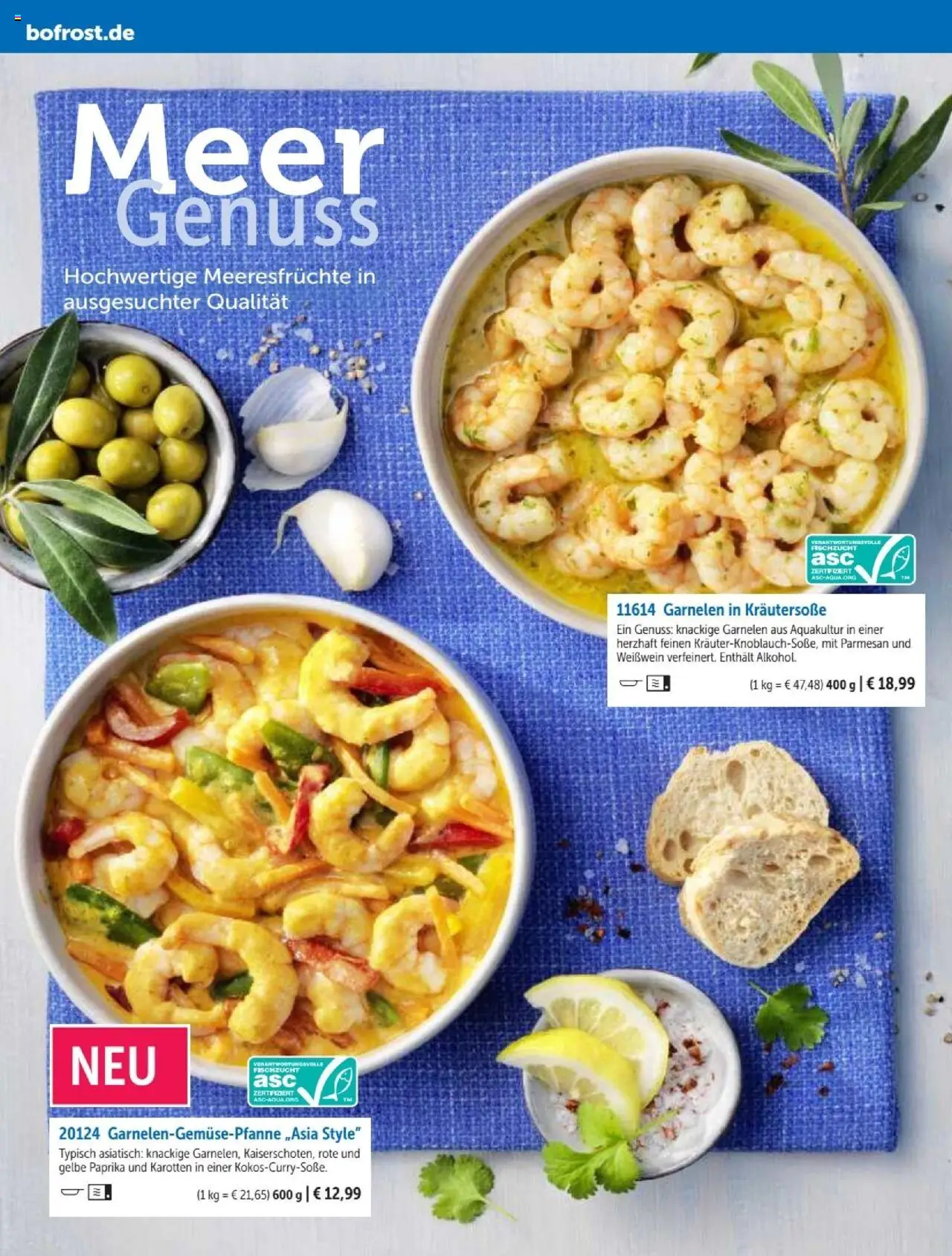 Bofrost Katalog – gültig ab 07.09.2025 | Seite: 66 | Produkte: Weißwein, Garnelen, Paprika, Meeresfrüchte
