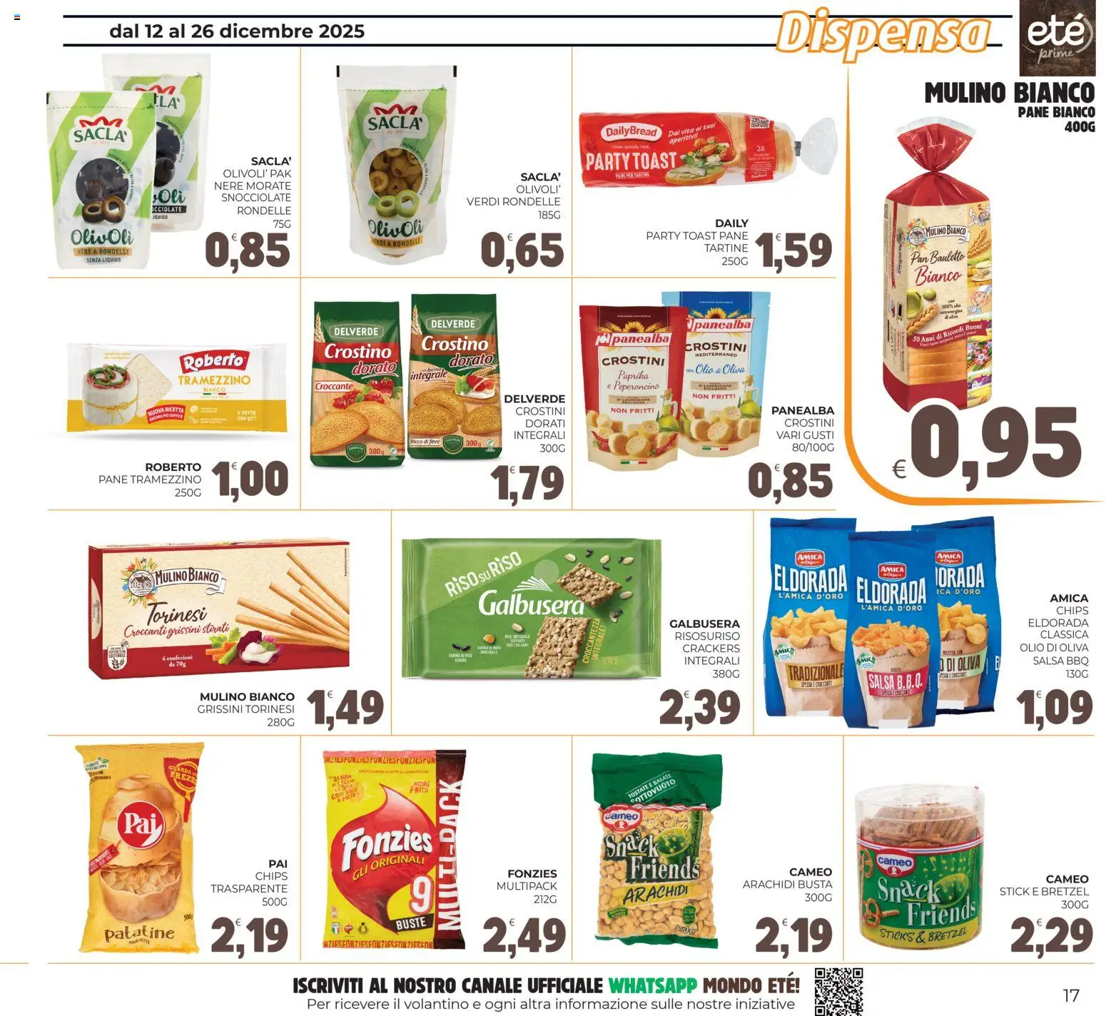 Volantino Eté del 12.12.2025 | Pagina: 17 | Prodotti: Patatine, Salsa, Crostini, Olio di Oliva