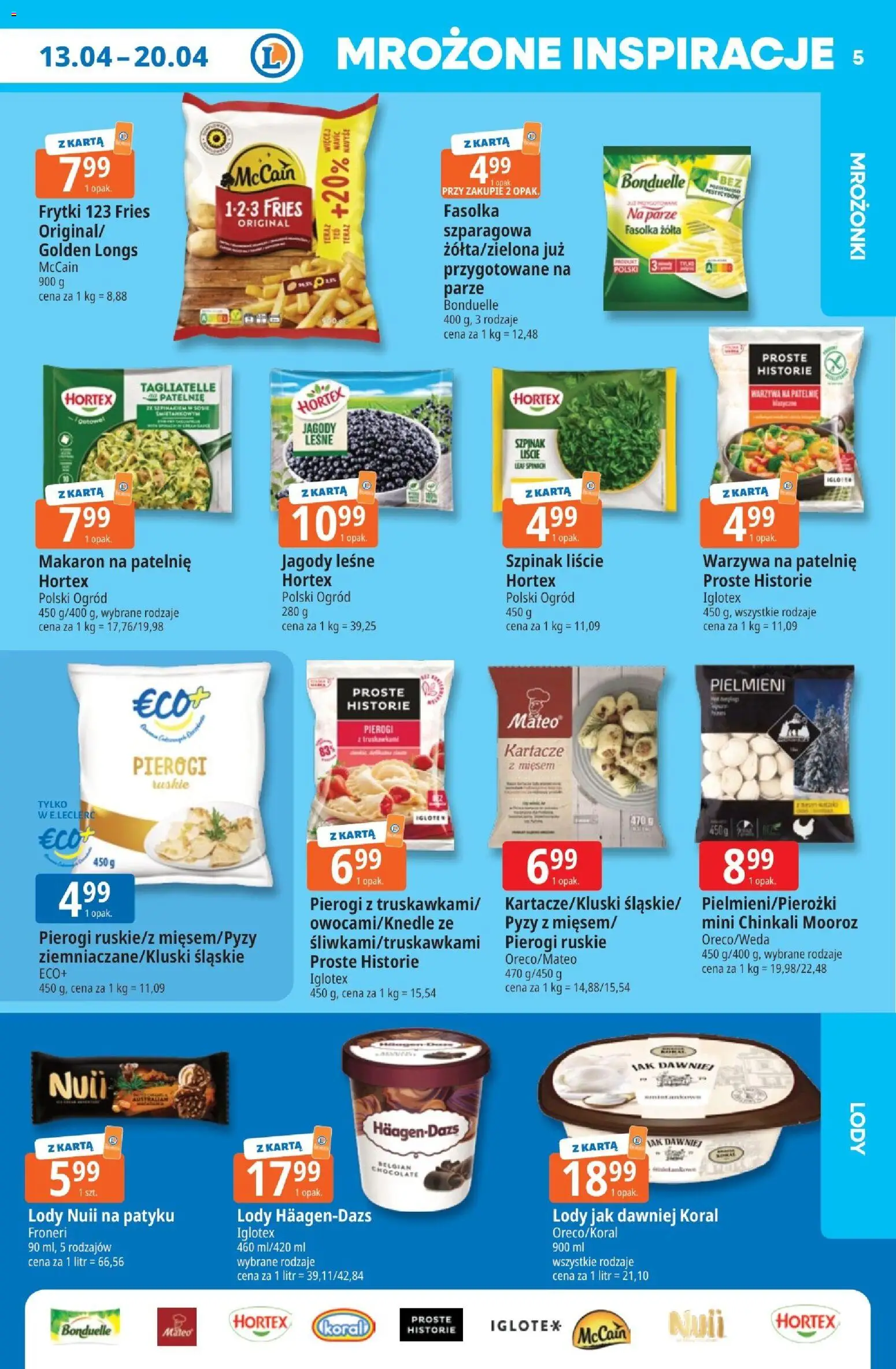 E.Leclerc gazetka - Zielona Góra od 13.04.2026 | Strona: 5 | Produkty: Karta, Warzywa na patelnie, Tagliatelle, Warzywa