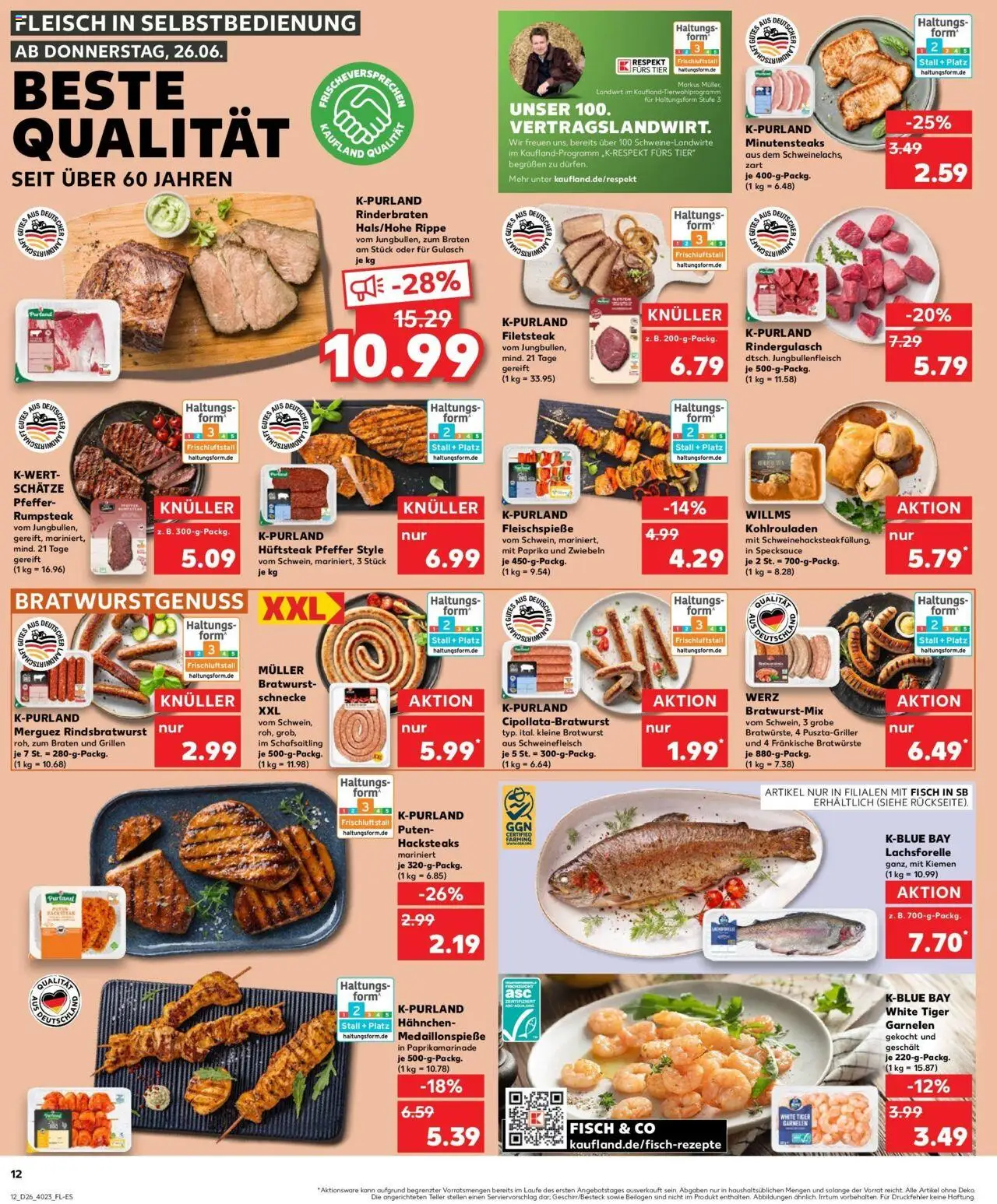 Kaufland prospekt Schwedt	 - gültig ab dem 29.06.2025 | Seite: 23 | Produkte: Rinderbraten, Rumpsteak, Hahnchen, Bratwurst