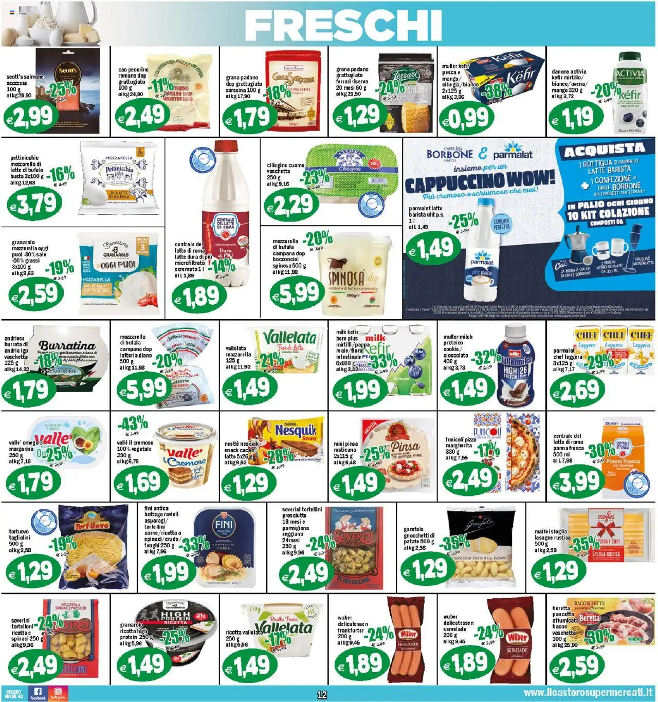 Volantino Il Castoro del 17.10.2025 | Pagina: 12 | Prodotti: Cioccolato, Pizza, Sale, Parmigiano