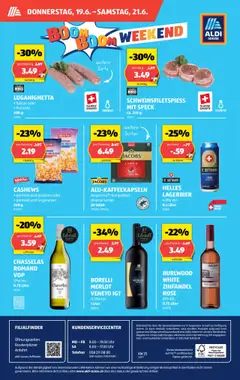 Aldi Aktionen ab 19.06.2025 | Seite: 32 | Produkte: Merlot, Telefon, Uhr
