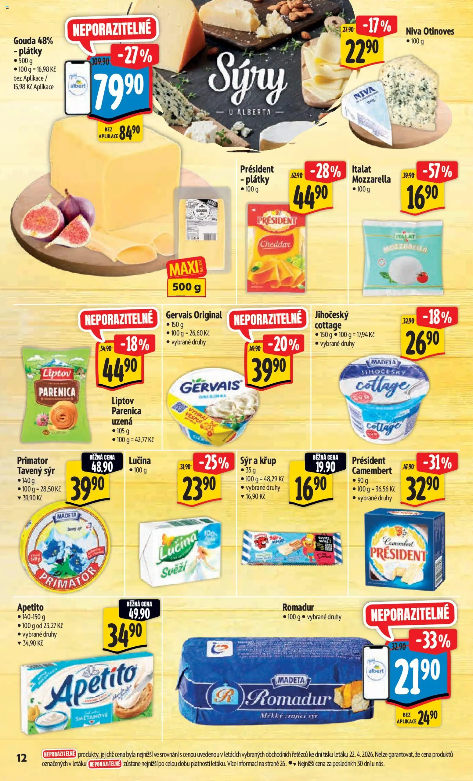 Albert leták - Hypermarket od 29.04.2026 | Strana: 20 | Produkty: Sýr, Lučina, Sýry, Mozzarella