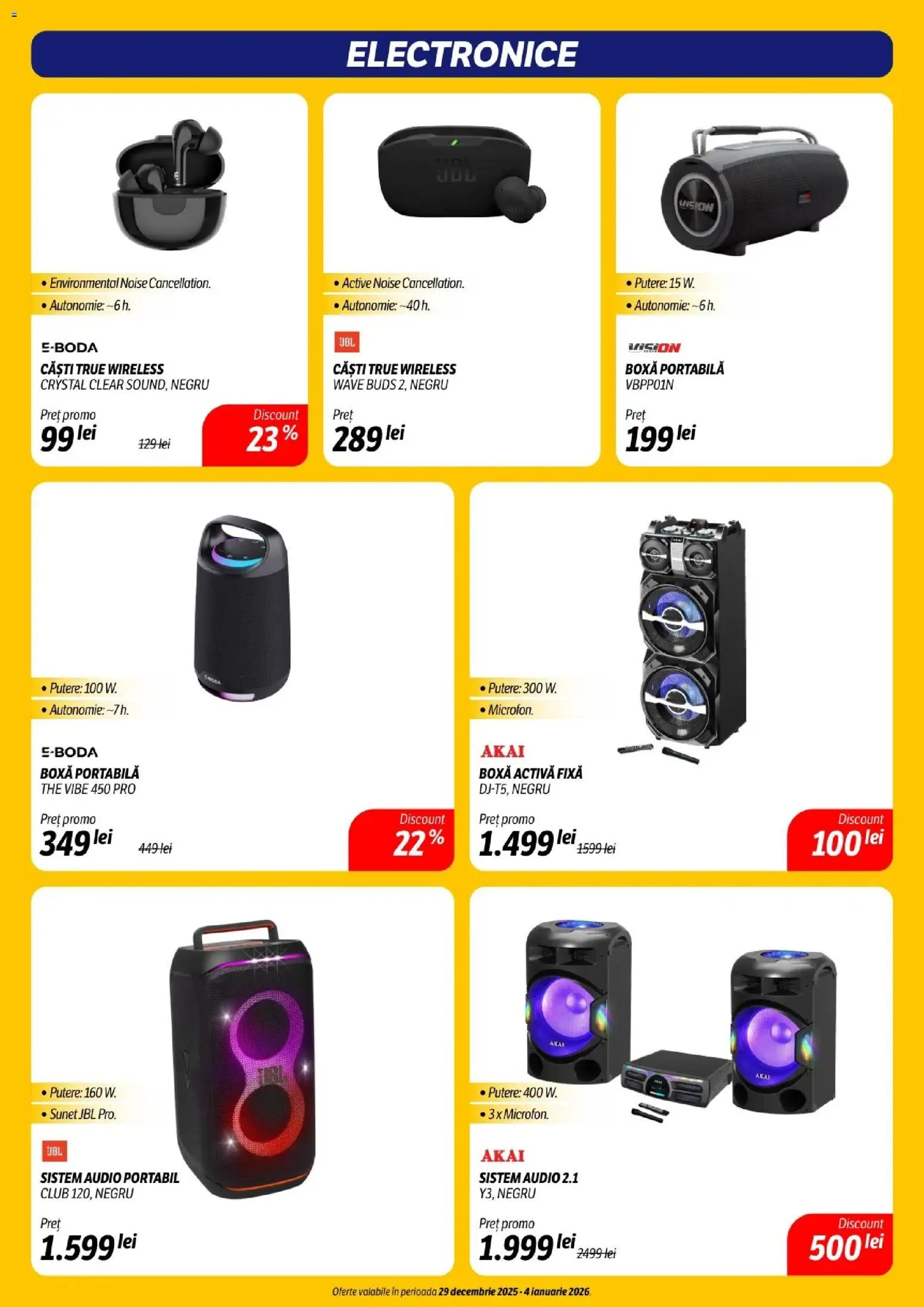 Noul catalog Flanco – valabil de la 29.12.2025 | Pagină: 13 | Produse: Audio, Căști, Sistem audio, Boxă portabilă