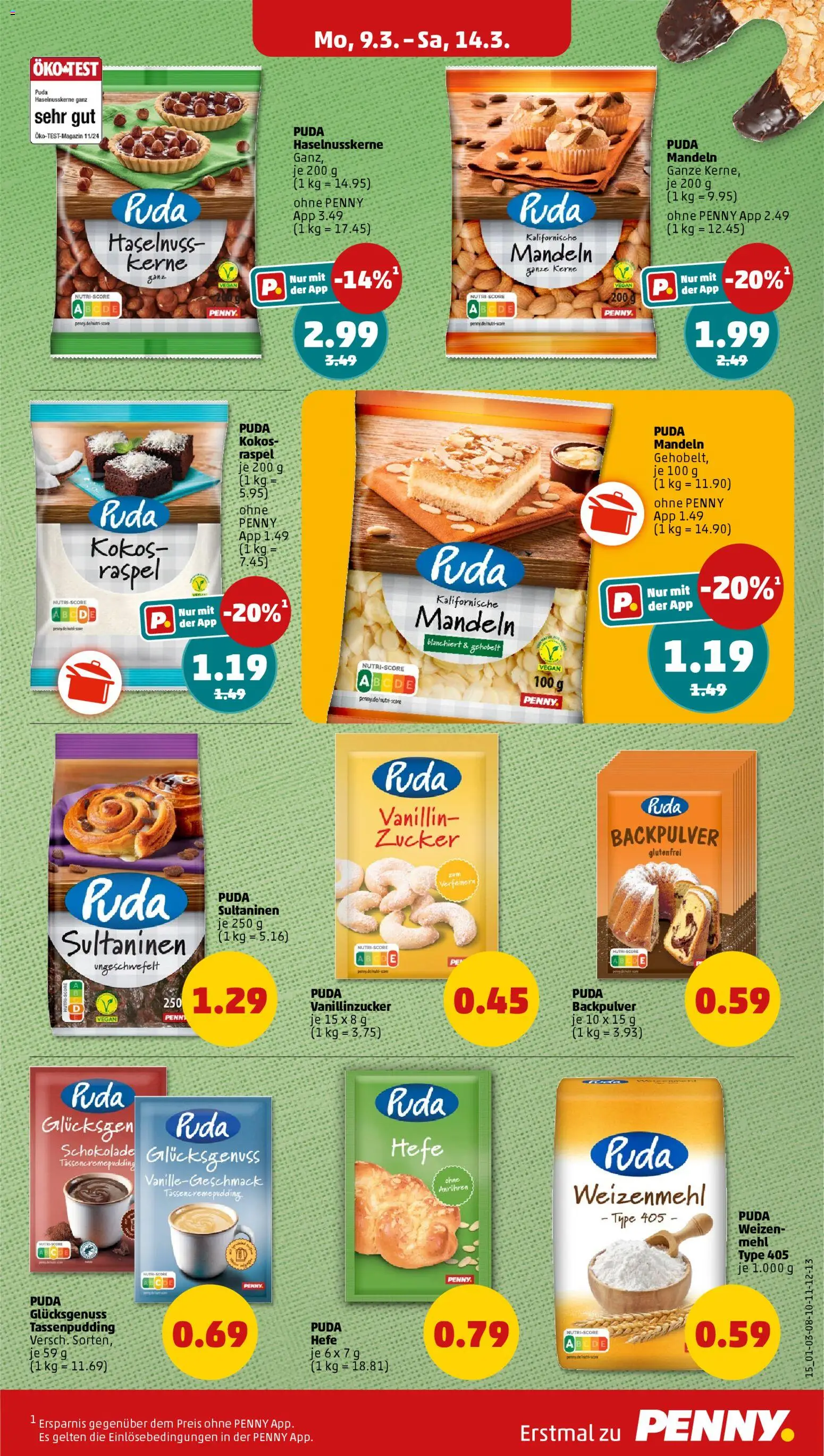 Penny Prospekt 	 – gültig ab 09.03.2026 | Seite: 17 | Produkte: Mehl, Schokolade, Weizenmehl, Mandeln