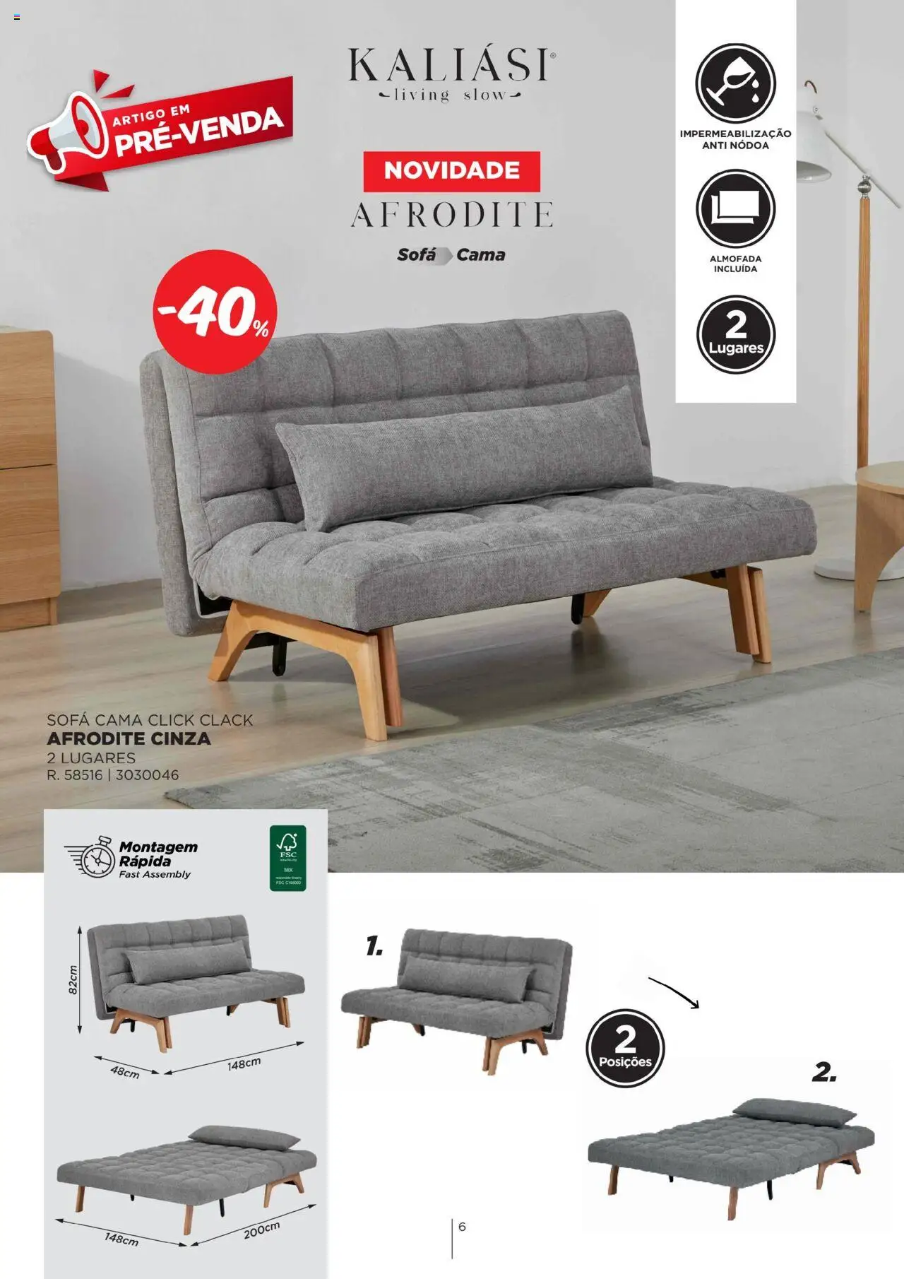 Espaço Casa - Catálogo Kaliási - Sofás Camas │ válido de 21.07.2025 | Página: 6 | Produtos: Cama, Almofada, Sofá