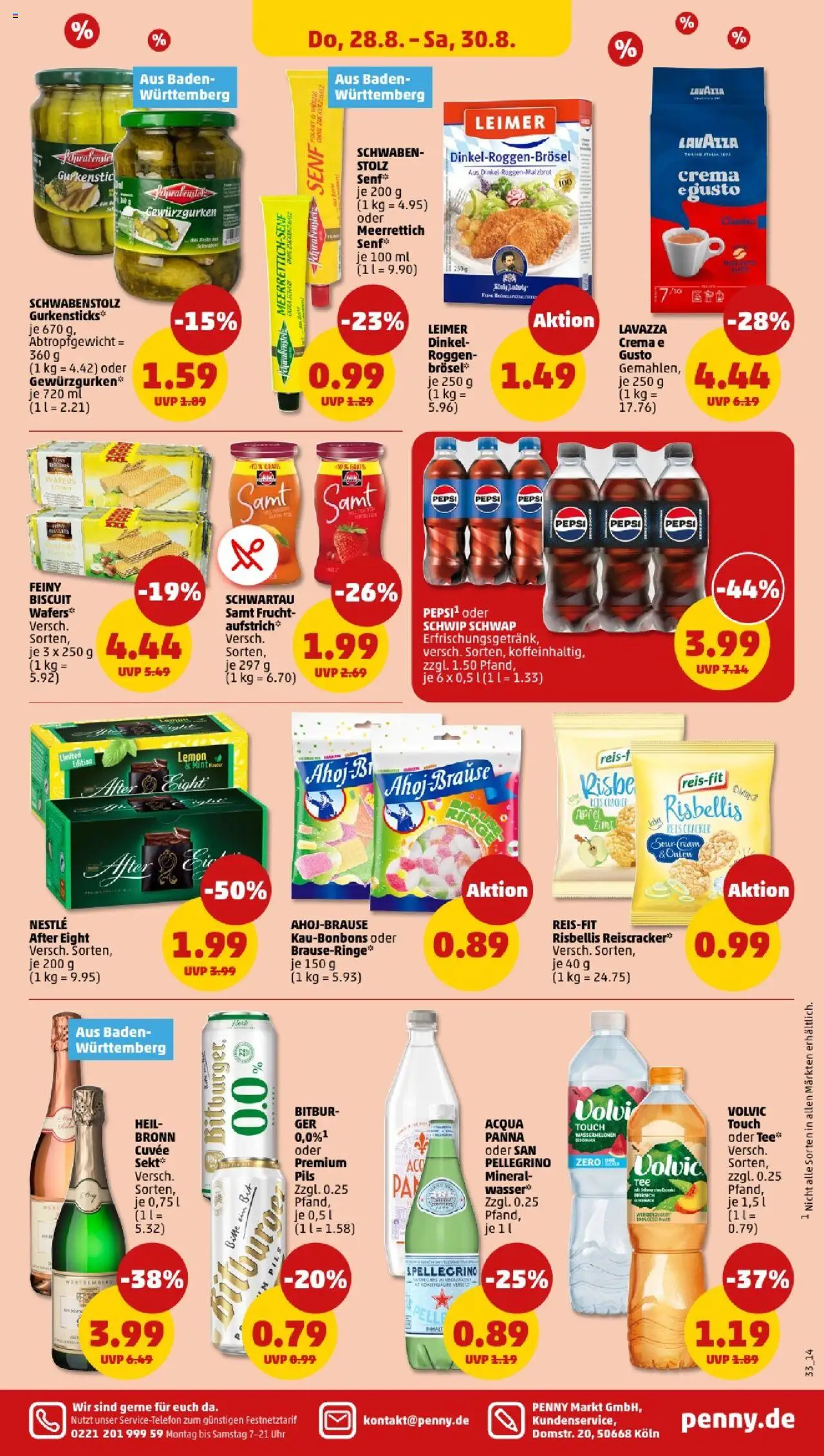 Penny - Baden-Württemberg - gültig ab dem 25.08.2025 | Seite: 33 | Produkte: Pils, Wasser, Pepsi, Uhr